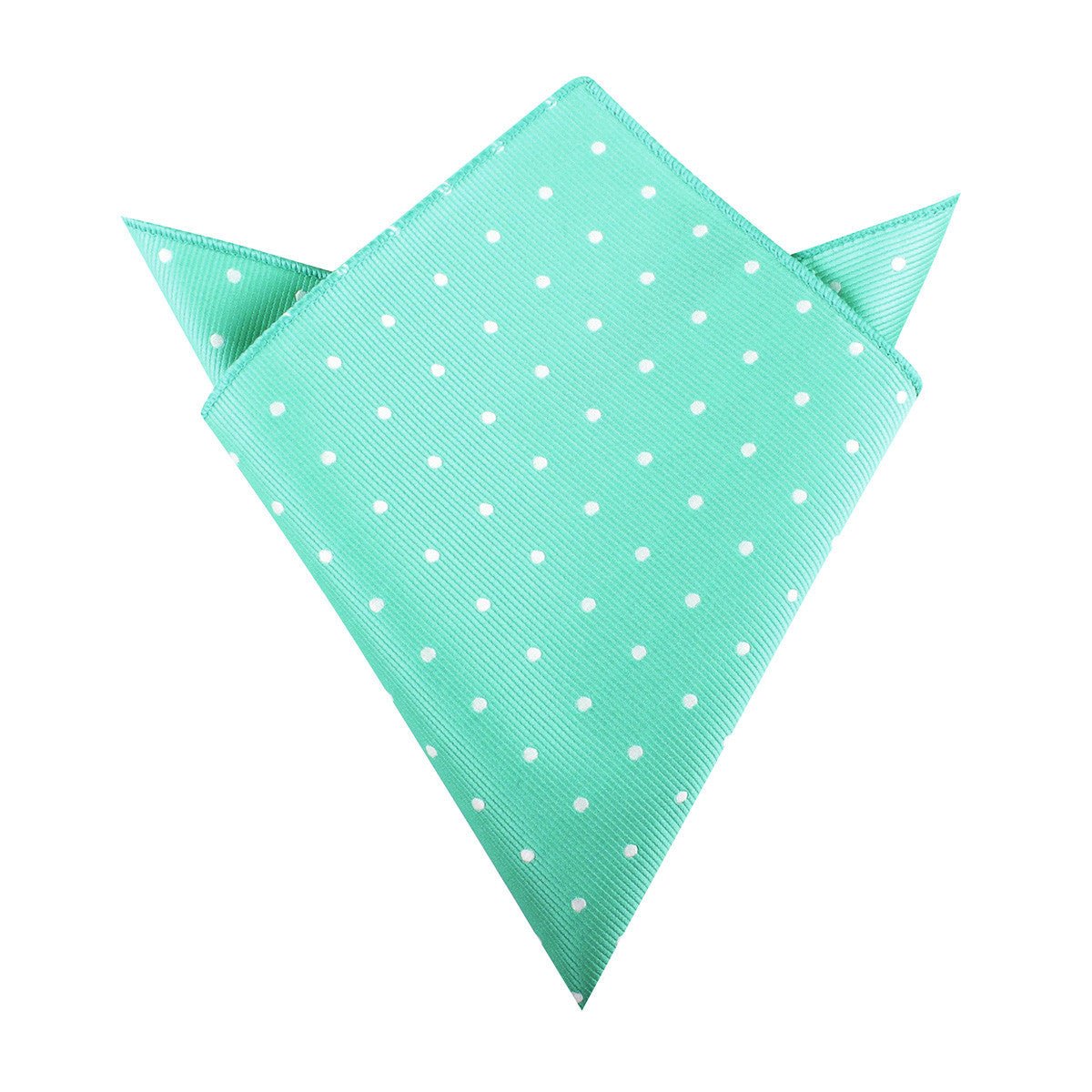 Seafoam Green with White Polka Dots Pocket Square