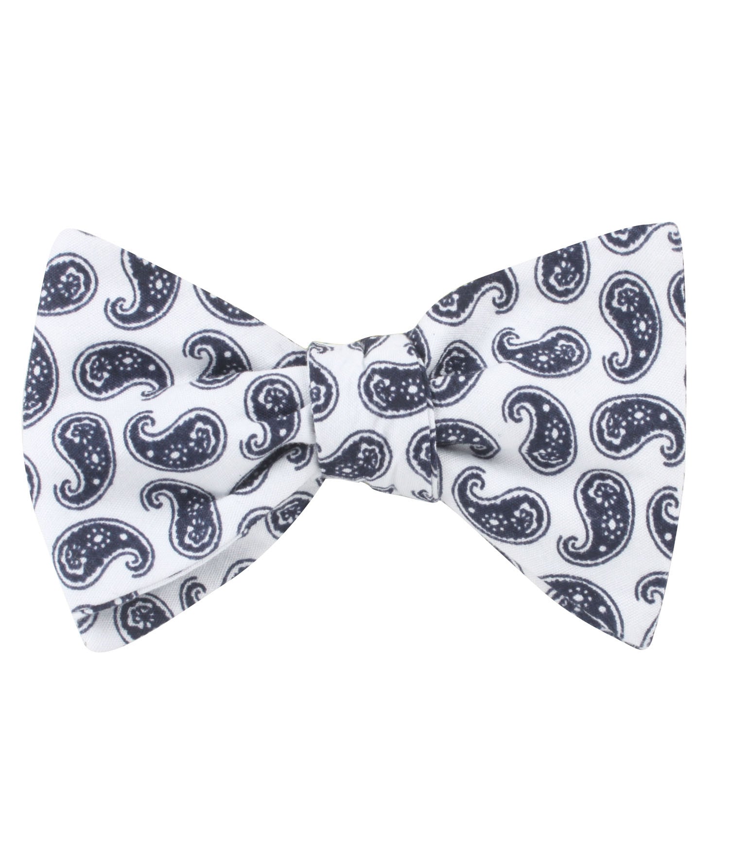 Picasso White on Blue Paisley Self Bow Tie