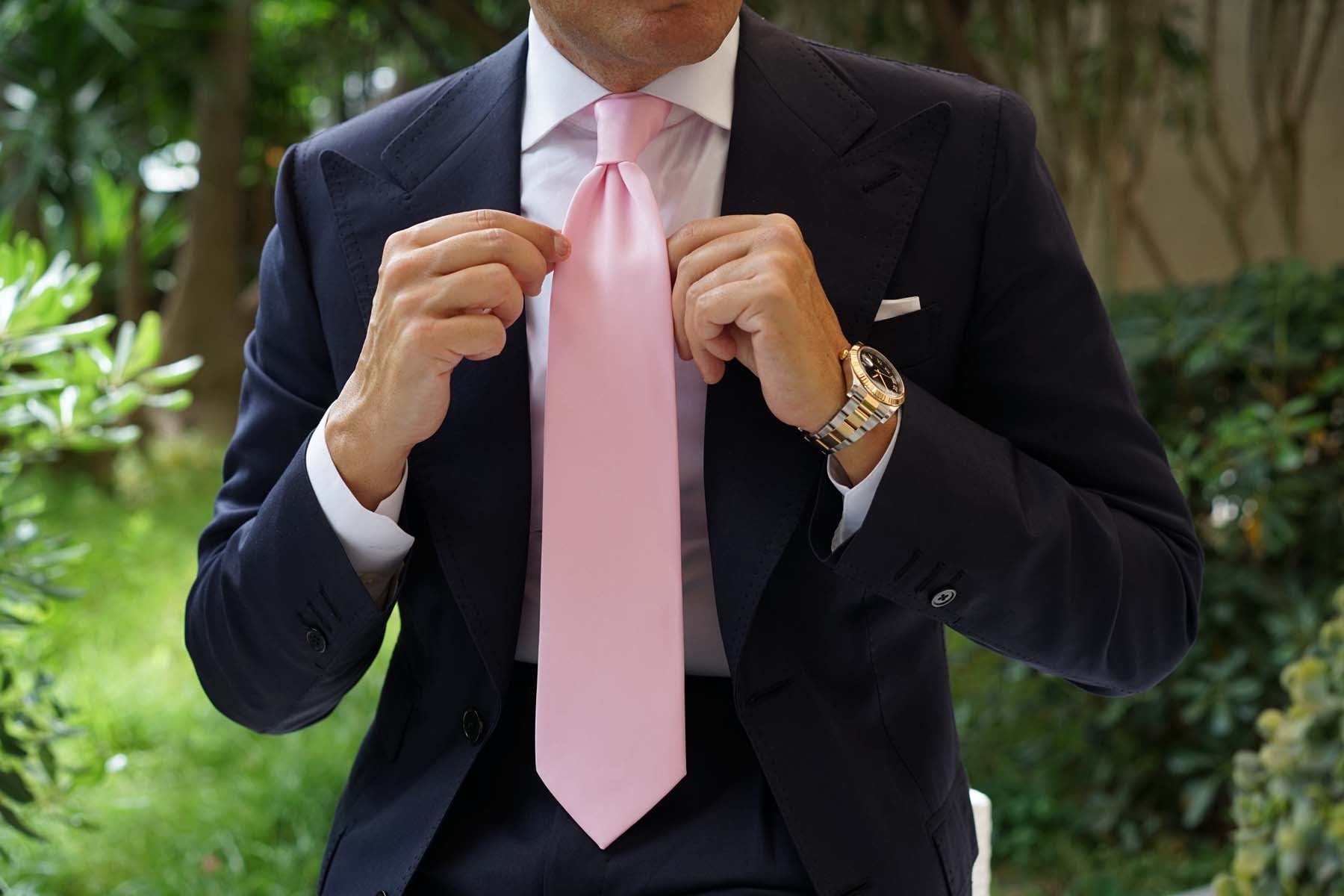 Tickled Pink Satin Necktie