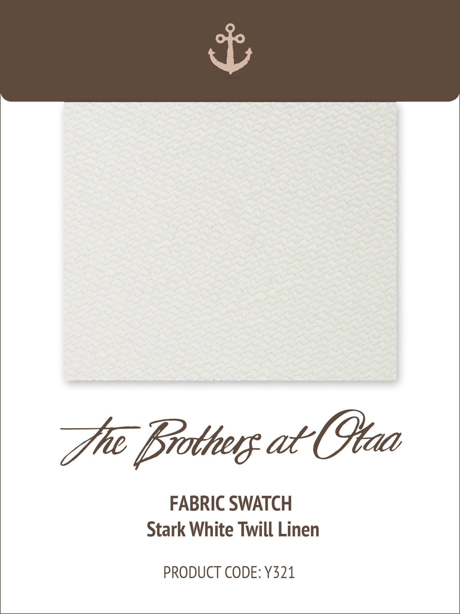 Fabric Swatch (Y321) - Stark White Twill Linen