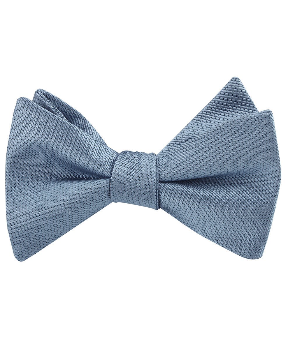 Steel Blue Weave Self Bow Tie