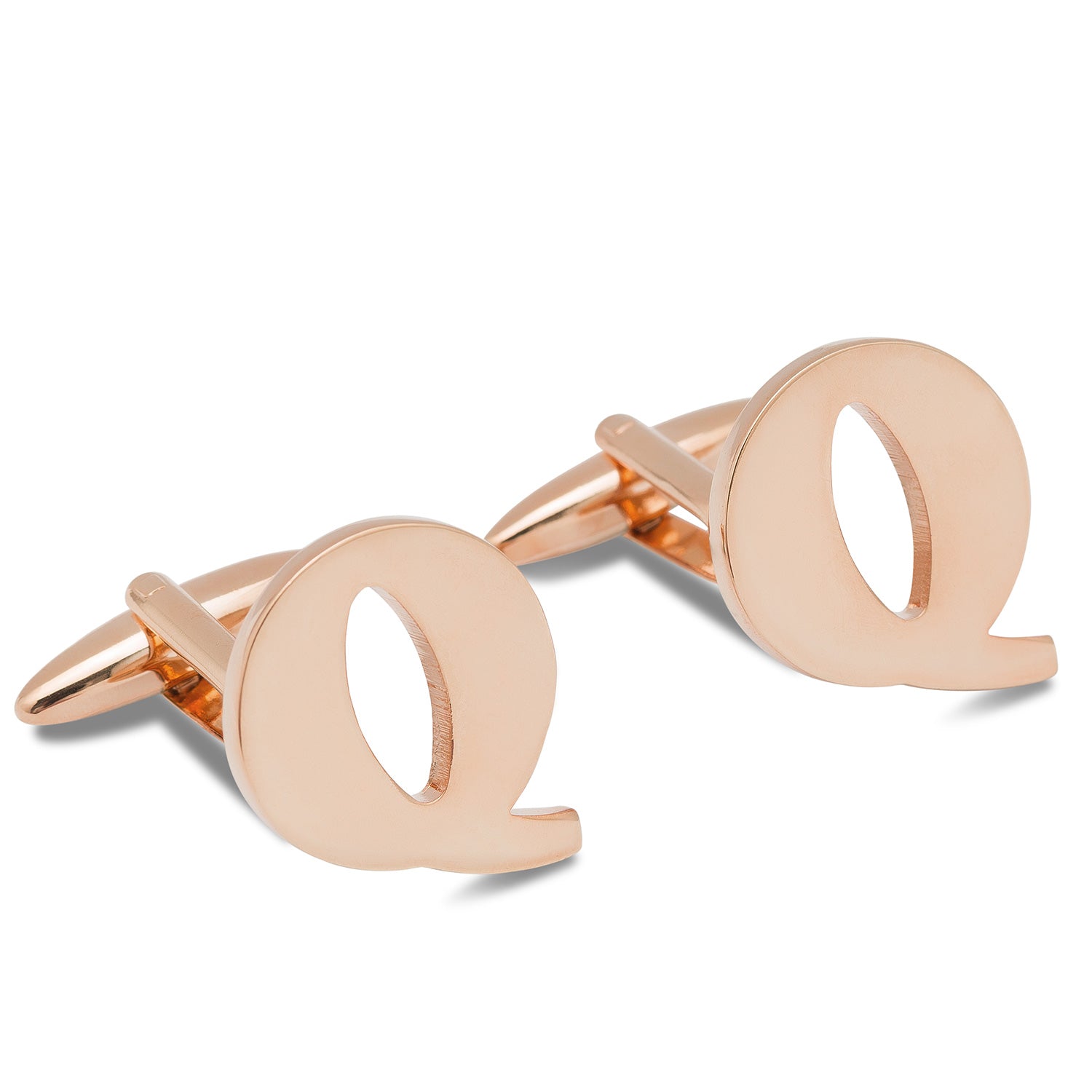 Rose Gold Letter Q Cufflinks