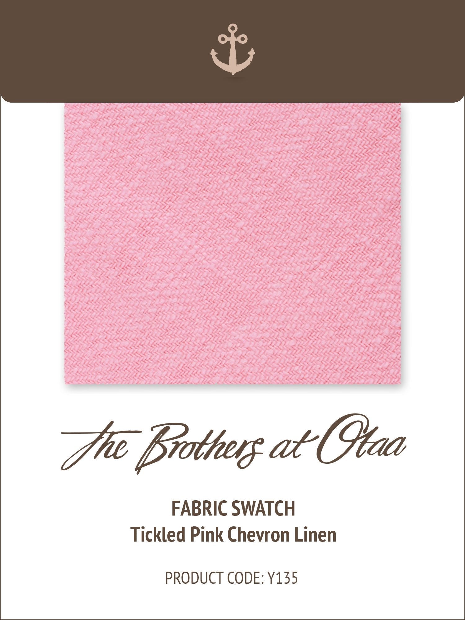 Fabric Swatch (Y135) - Tickled Pink Chevron Linen