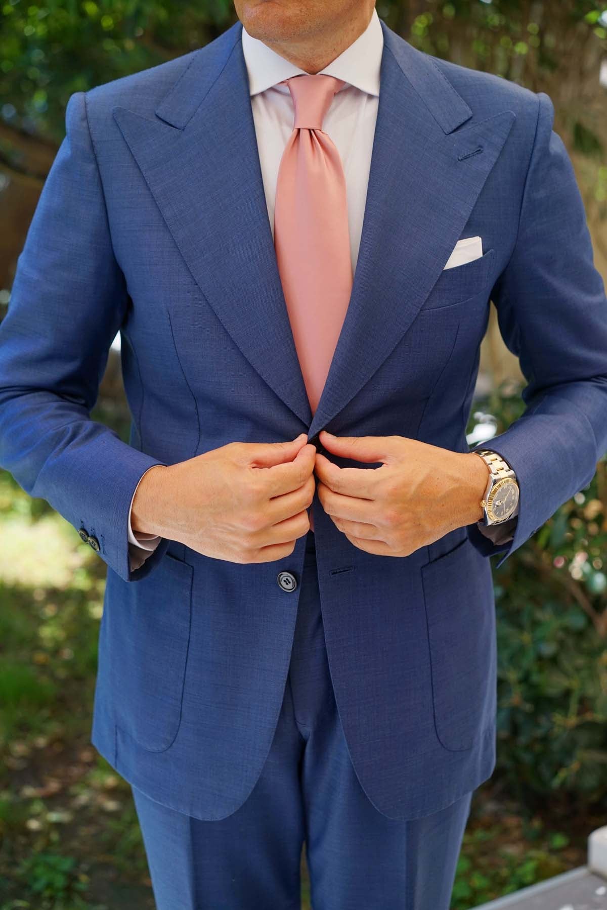 Dusty Blush Pink Satin Necktie