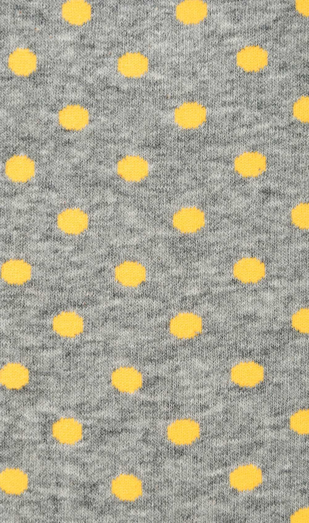 Grey Yellow Polka Dot Socks