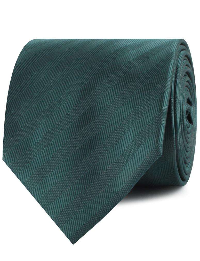 Forest Dark Green Striped Necktie