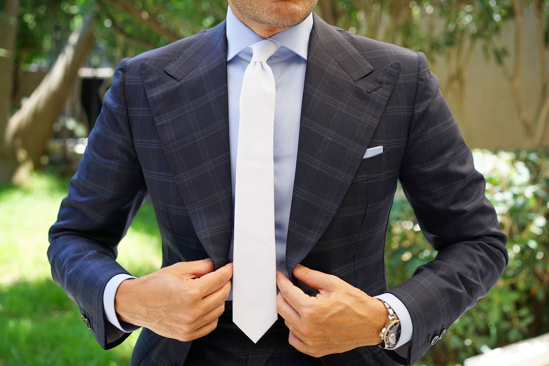 White Velvet Skinny Tie