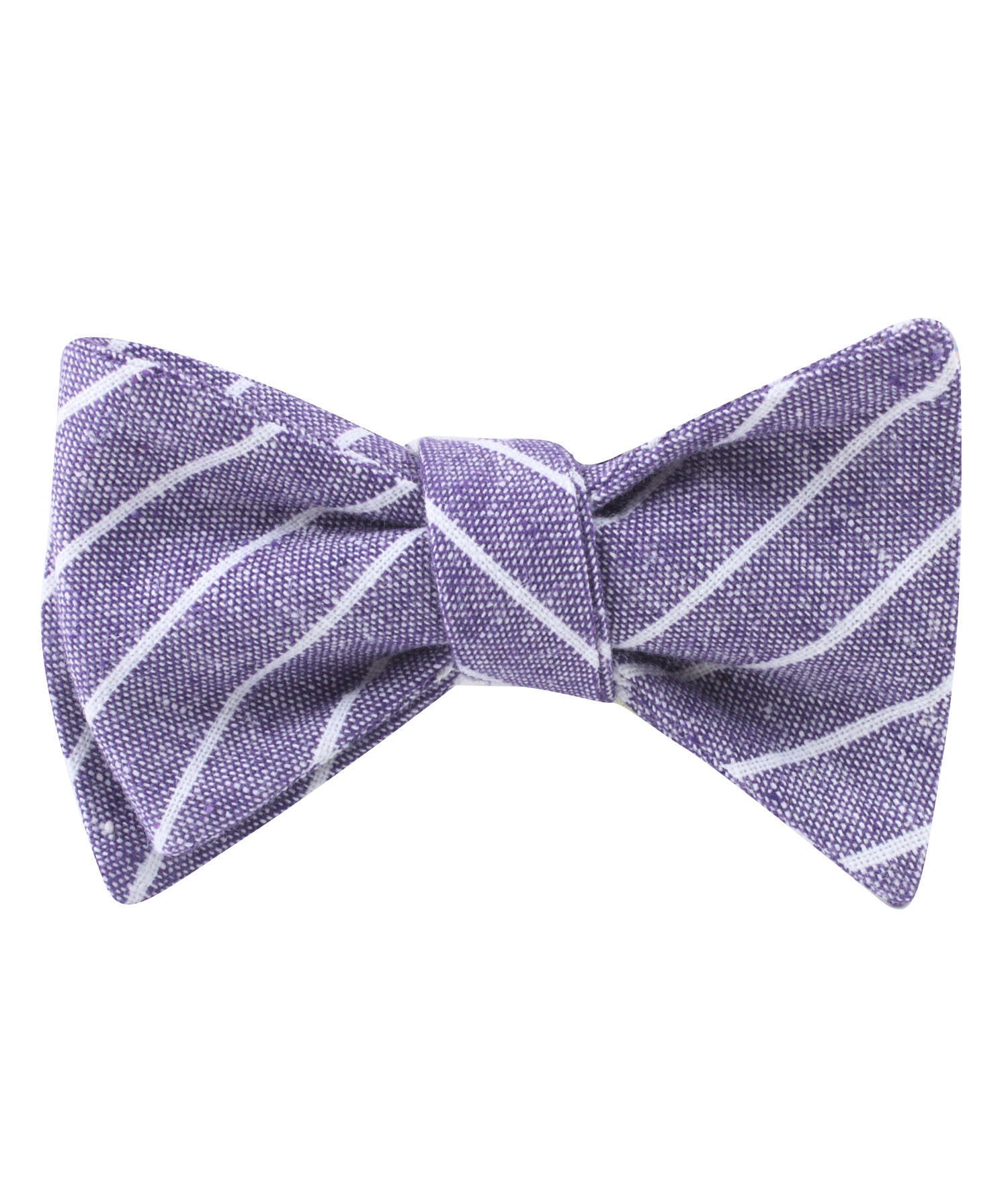 Tyrian Linen Purple Pinstripe Self Bow Tie