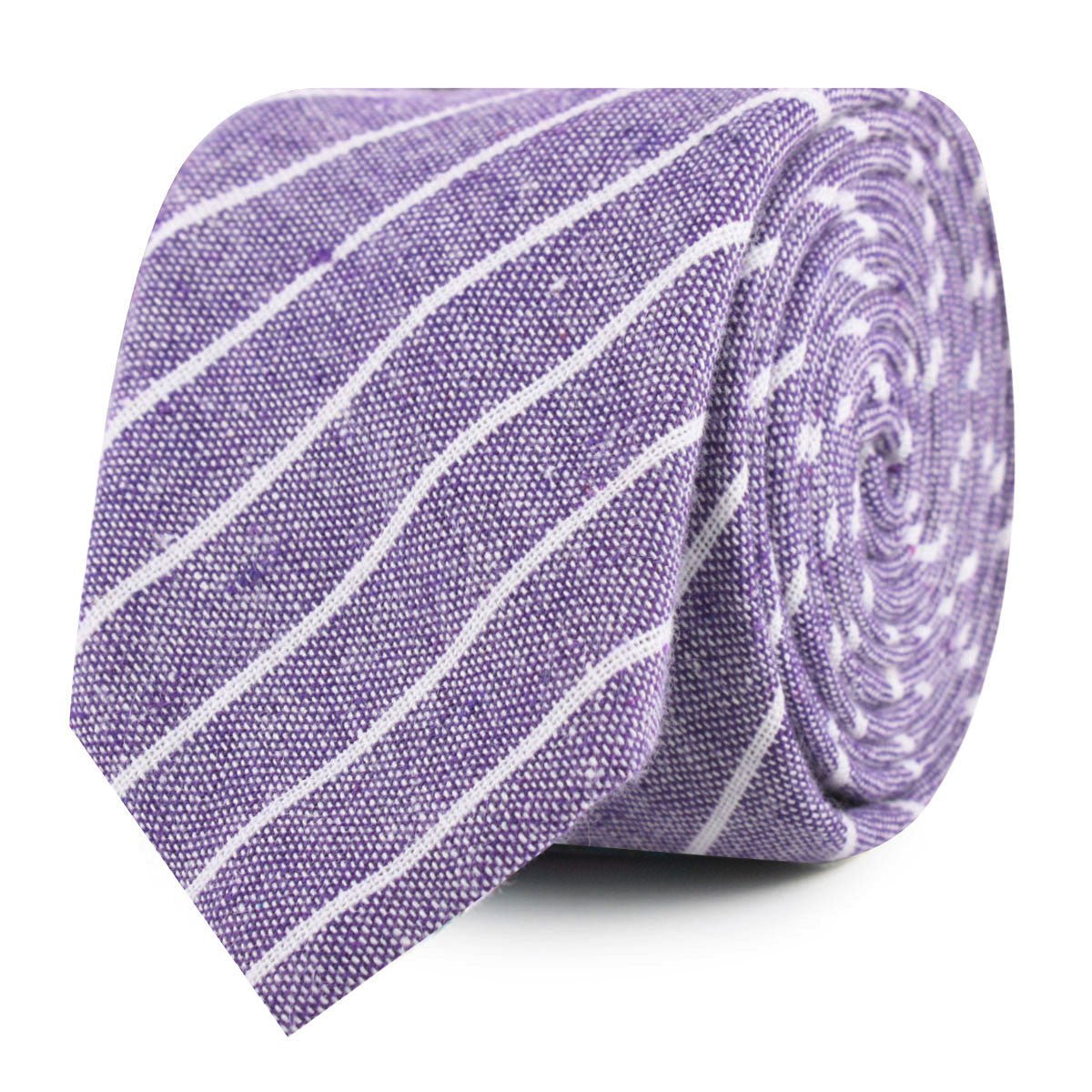 Tyrian Linen Purple Pinstripe Skinny Tie