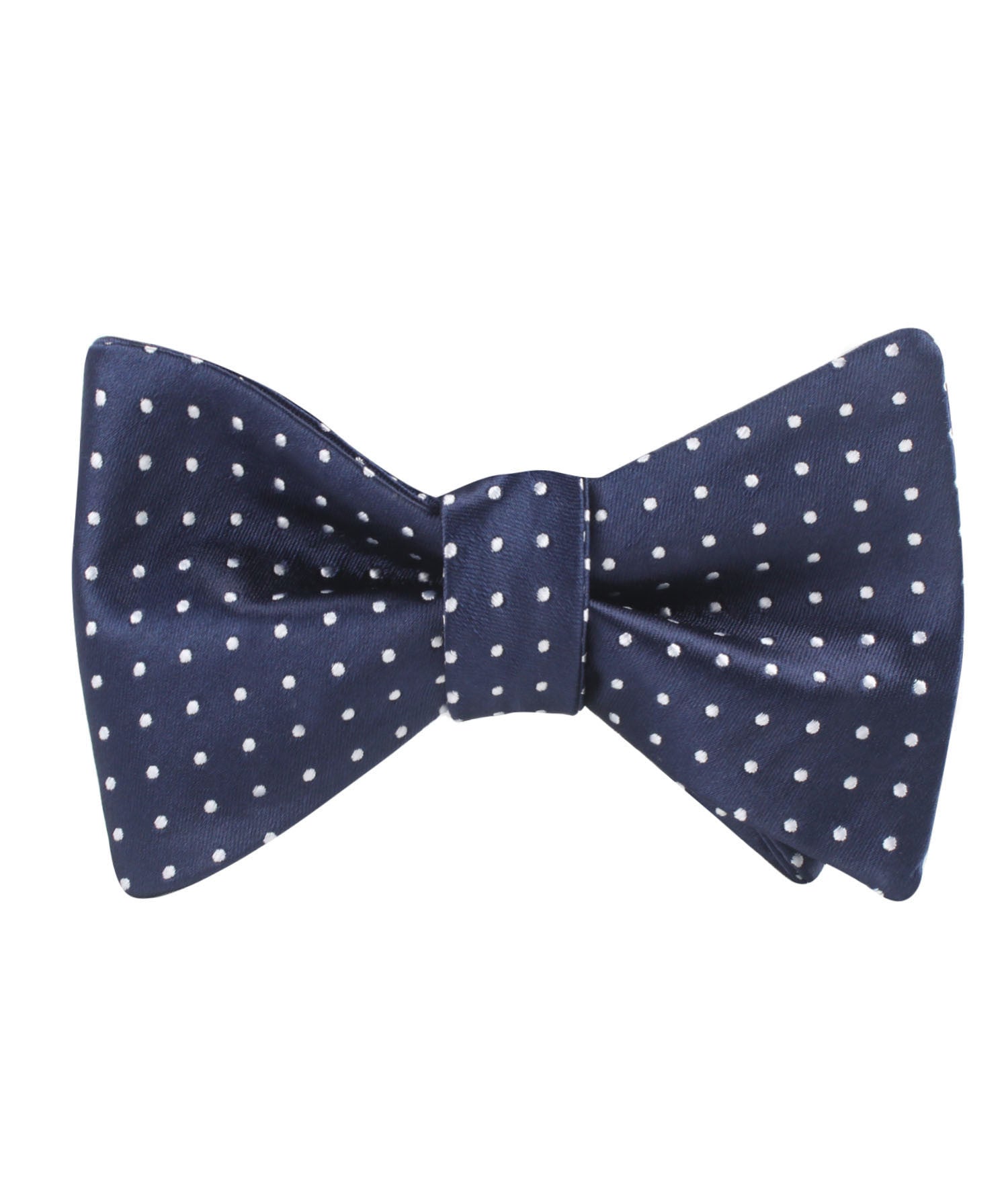 Midnight Blue Mini Pin Dots Self Bow Tie