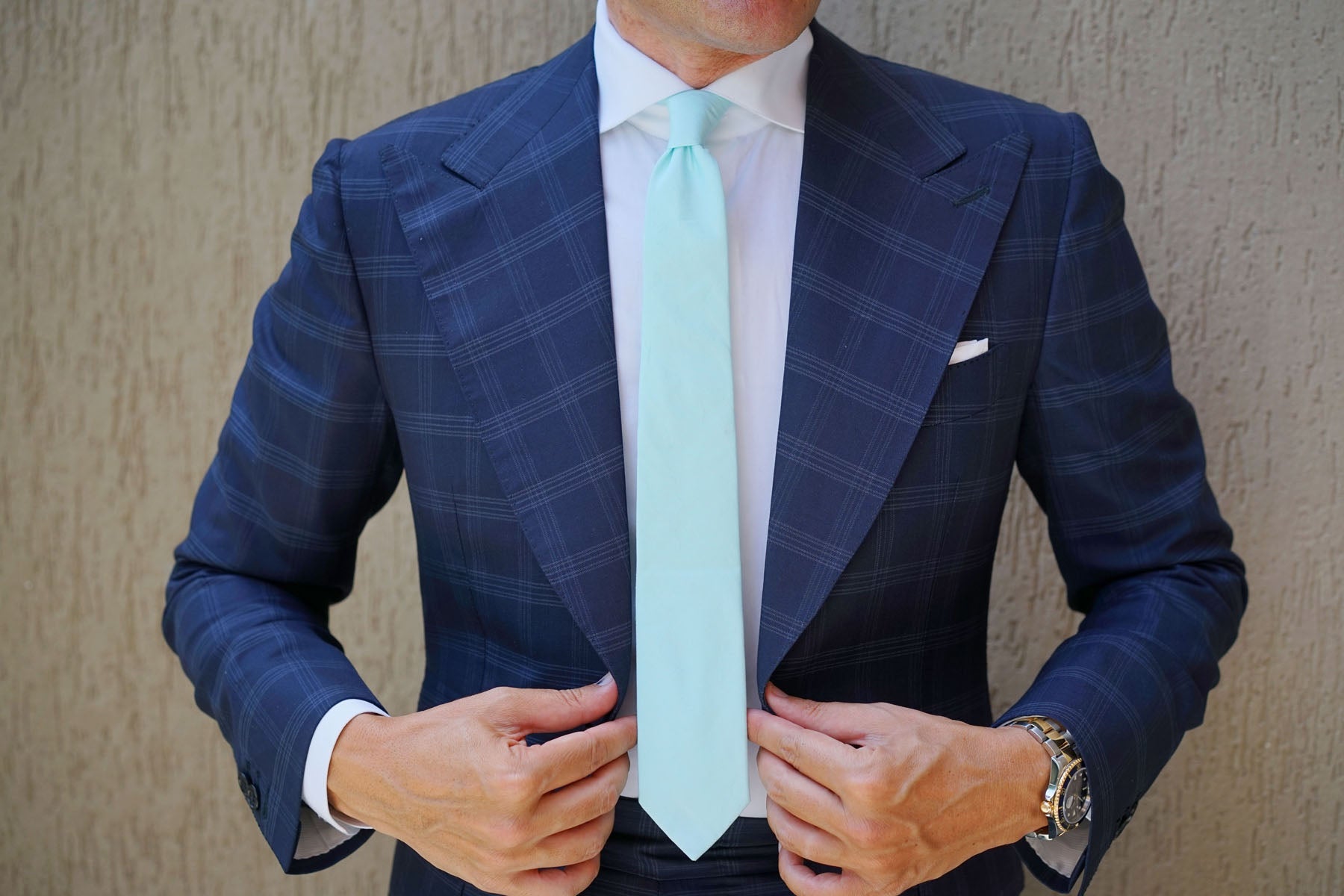 Mint Green Cotton Skinny Tie