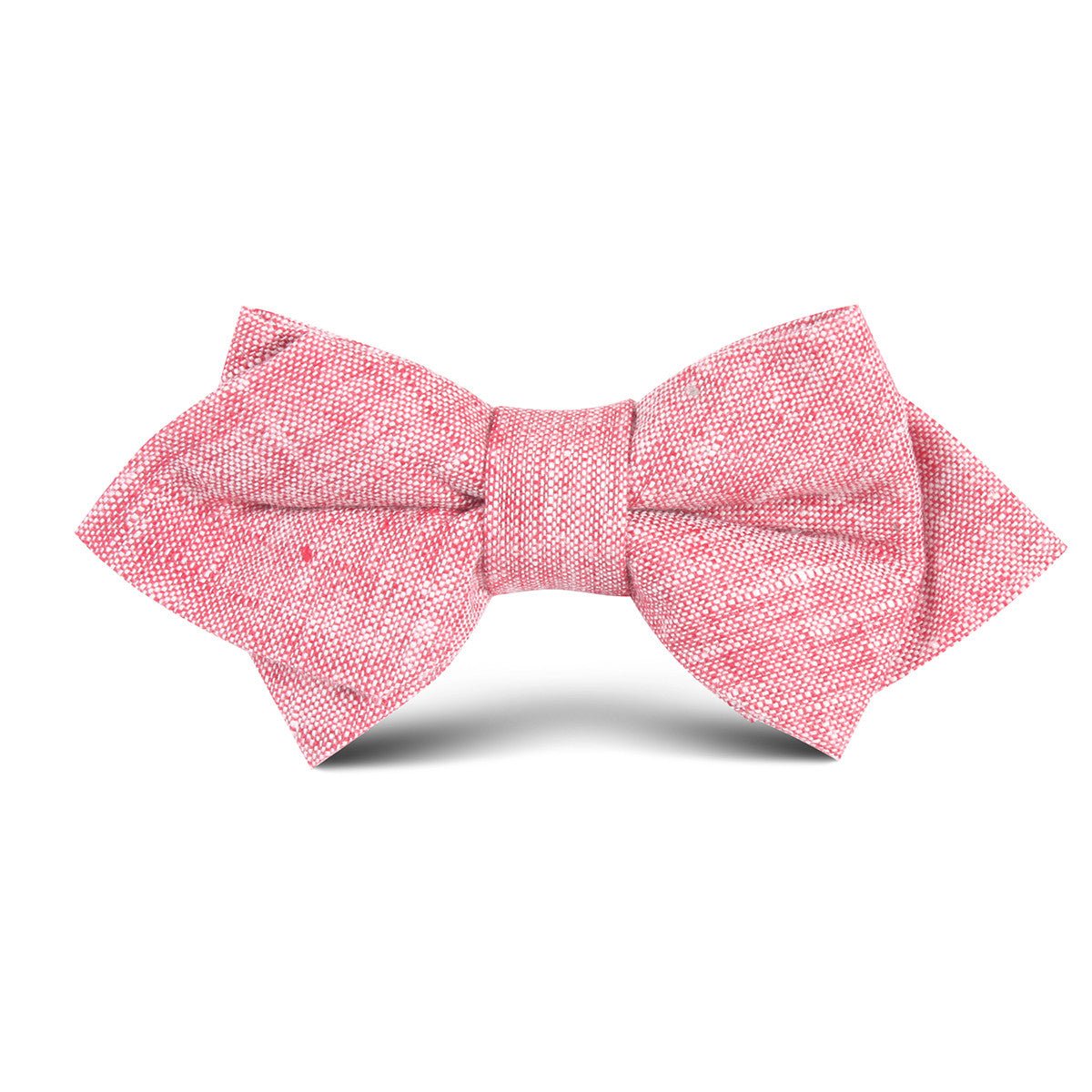 Light Red Chambray Linen Kids Diamond Bow Tie