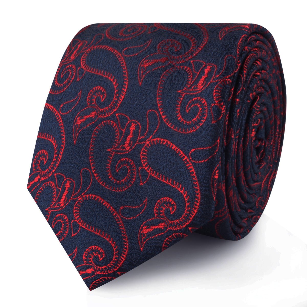 Yazd Red Paisley Skinny Tie