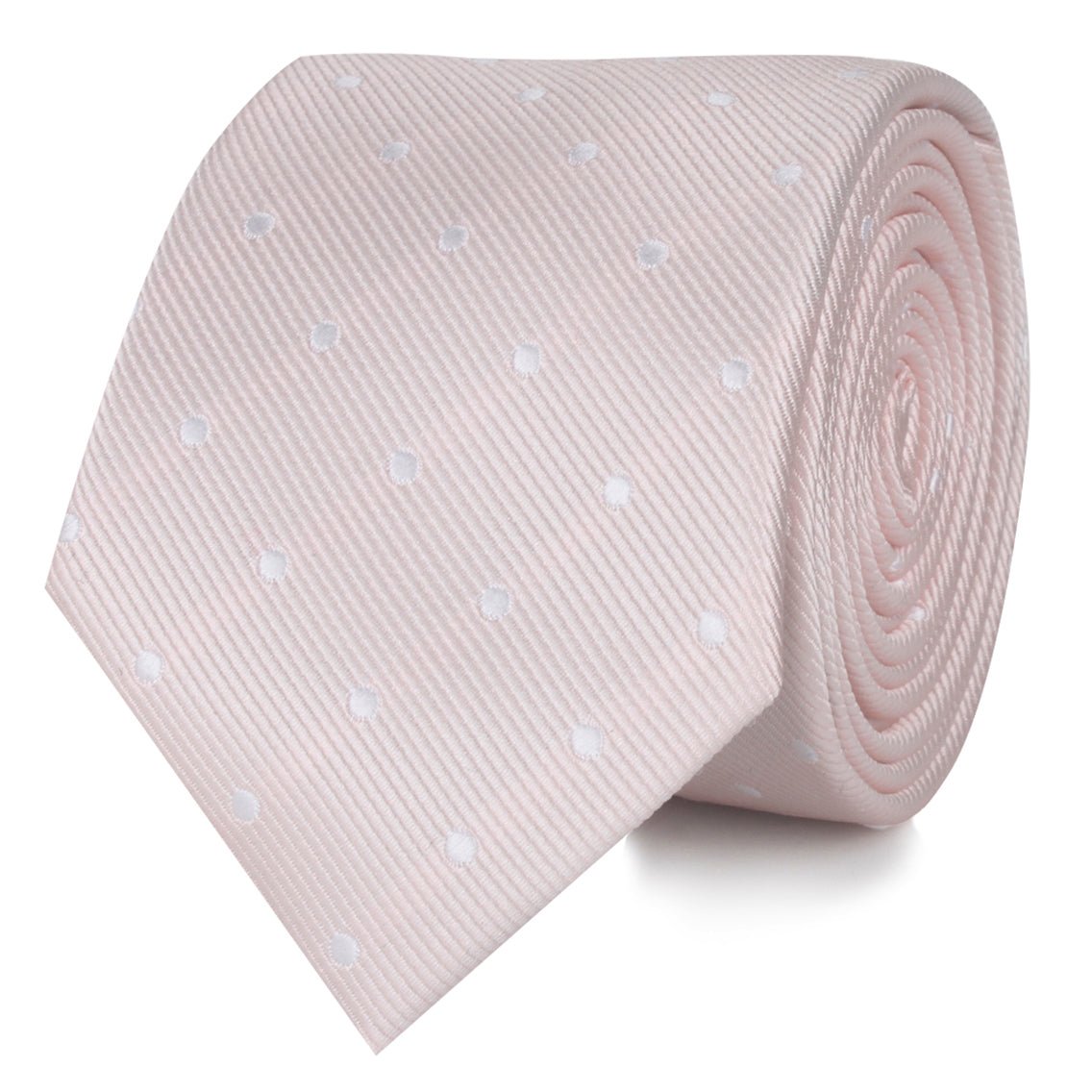 Nude Pink Polka Dots Skinny Tie