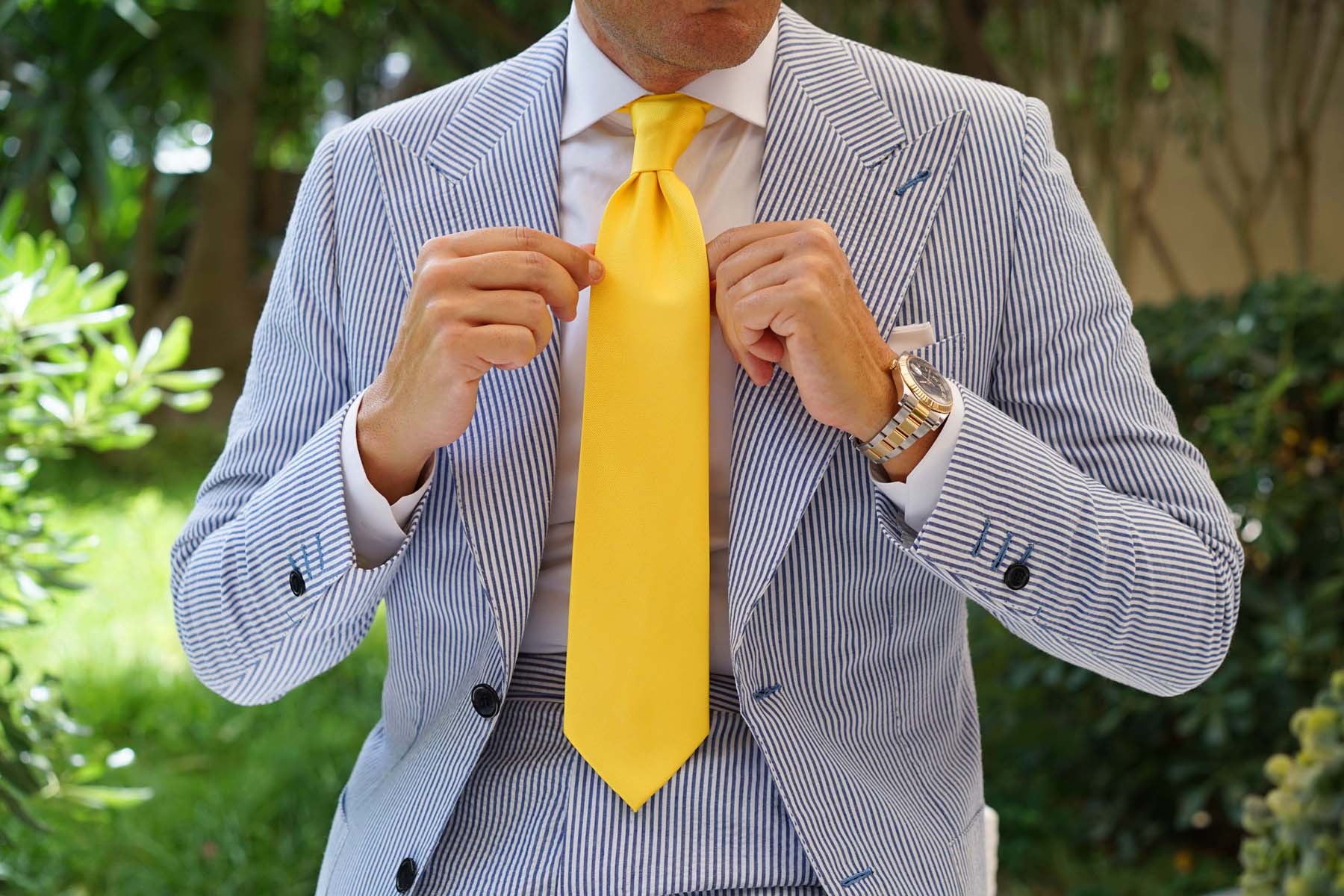 Daffodil Tuscan Sun Yellow Weave Necktie