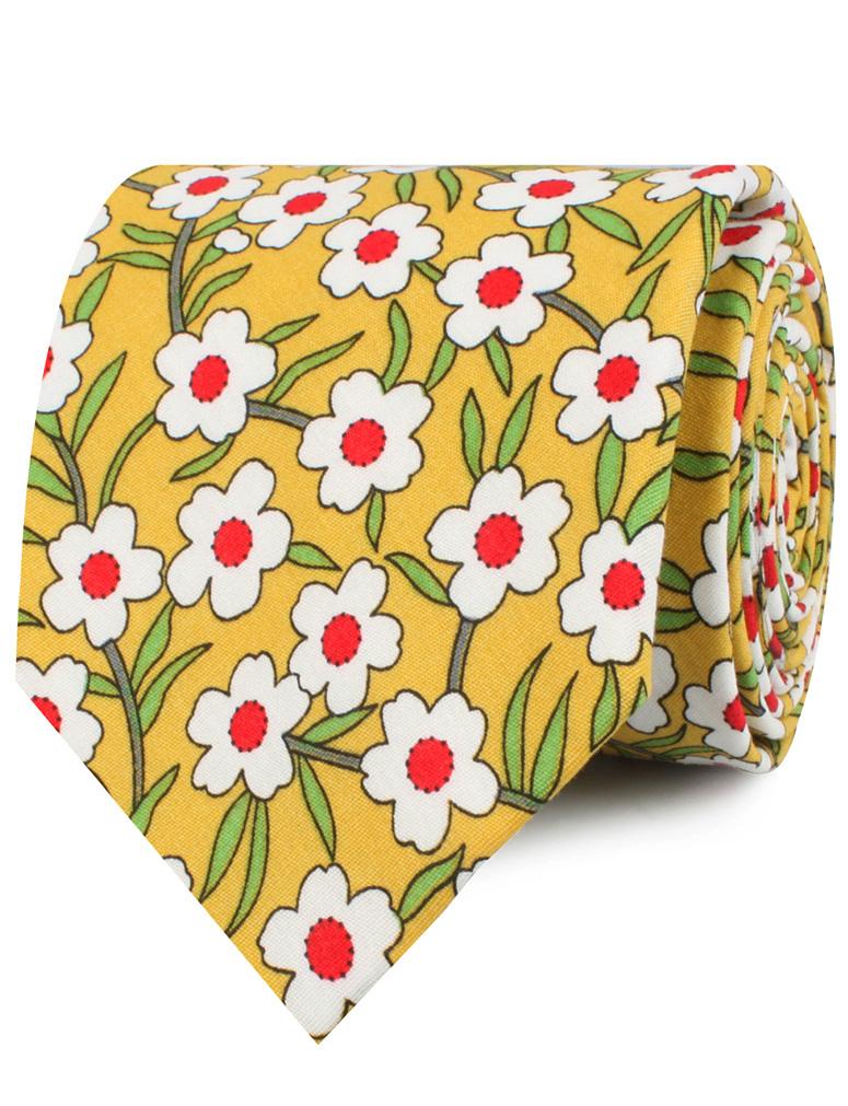 Cuban Marigold Floral Necktie