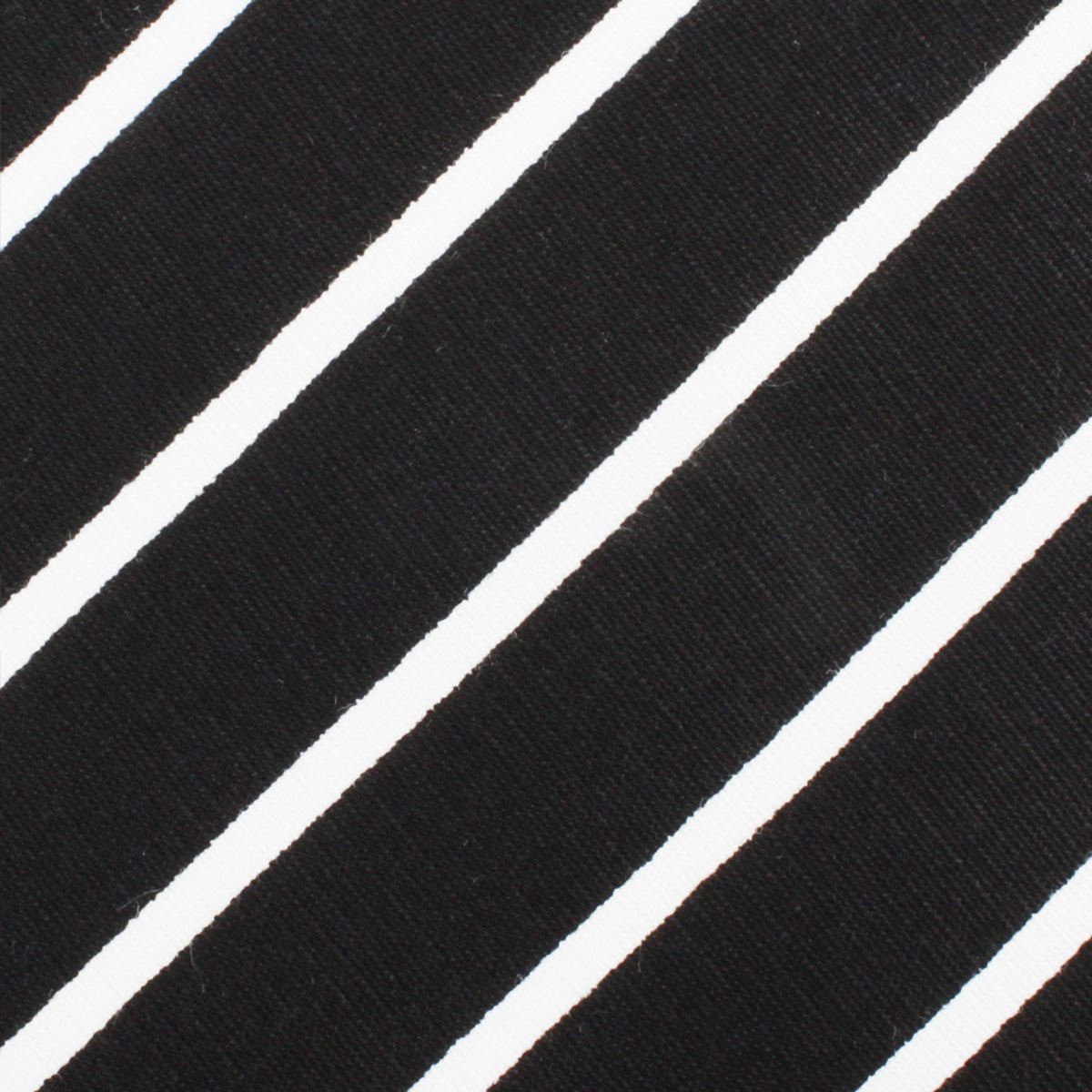 Onyx Black Pencil Striped Linen Kids Bow Tie