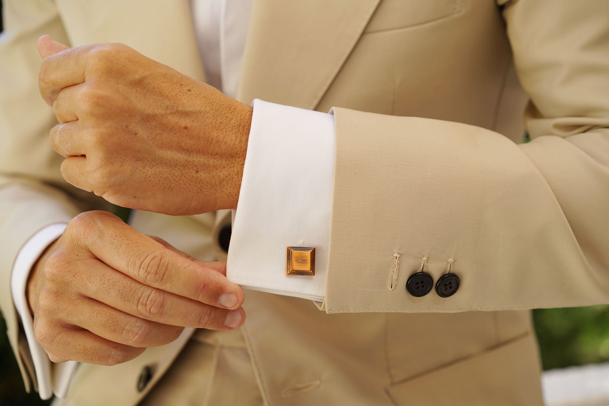 Accio Antique Copper Square Cufflinks