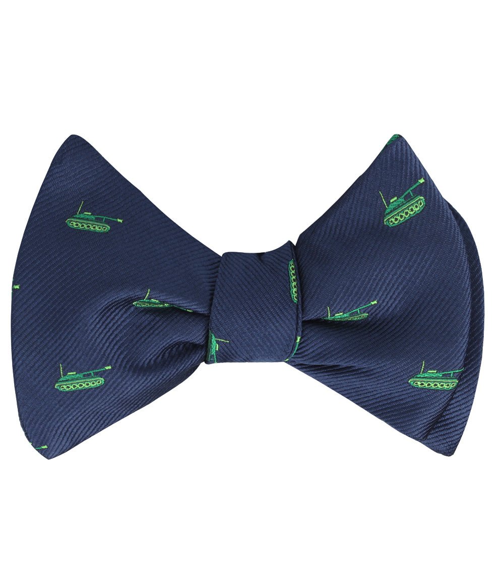 Green Army Tank Self Bow Tie