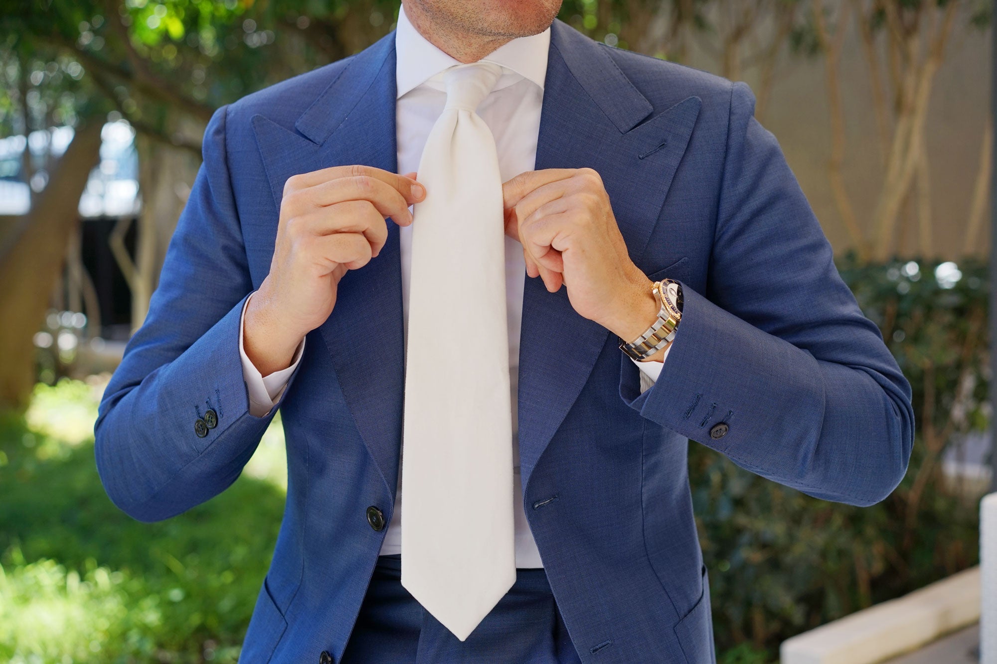 White Velvet Necktie