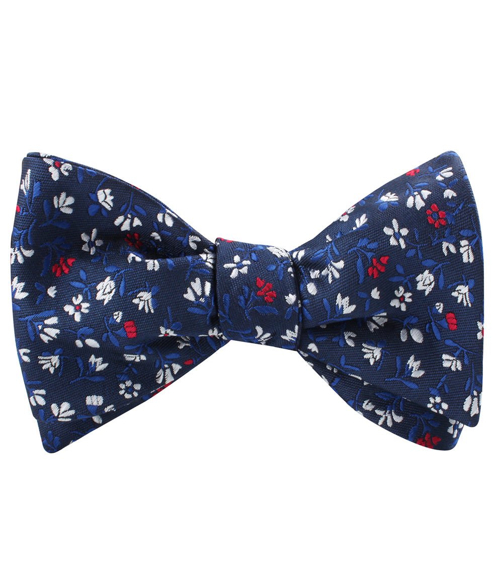 Jardin des Tuileries Navy Floral Self Bow Tie