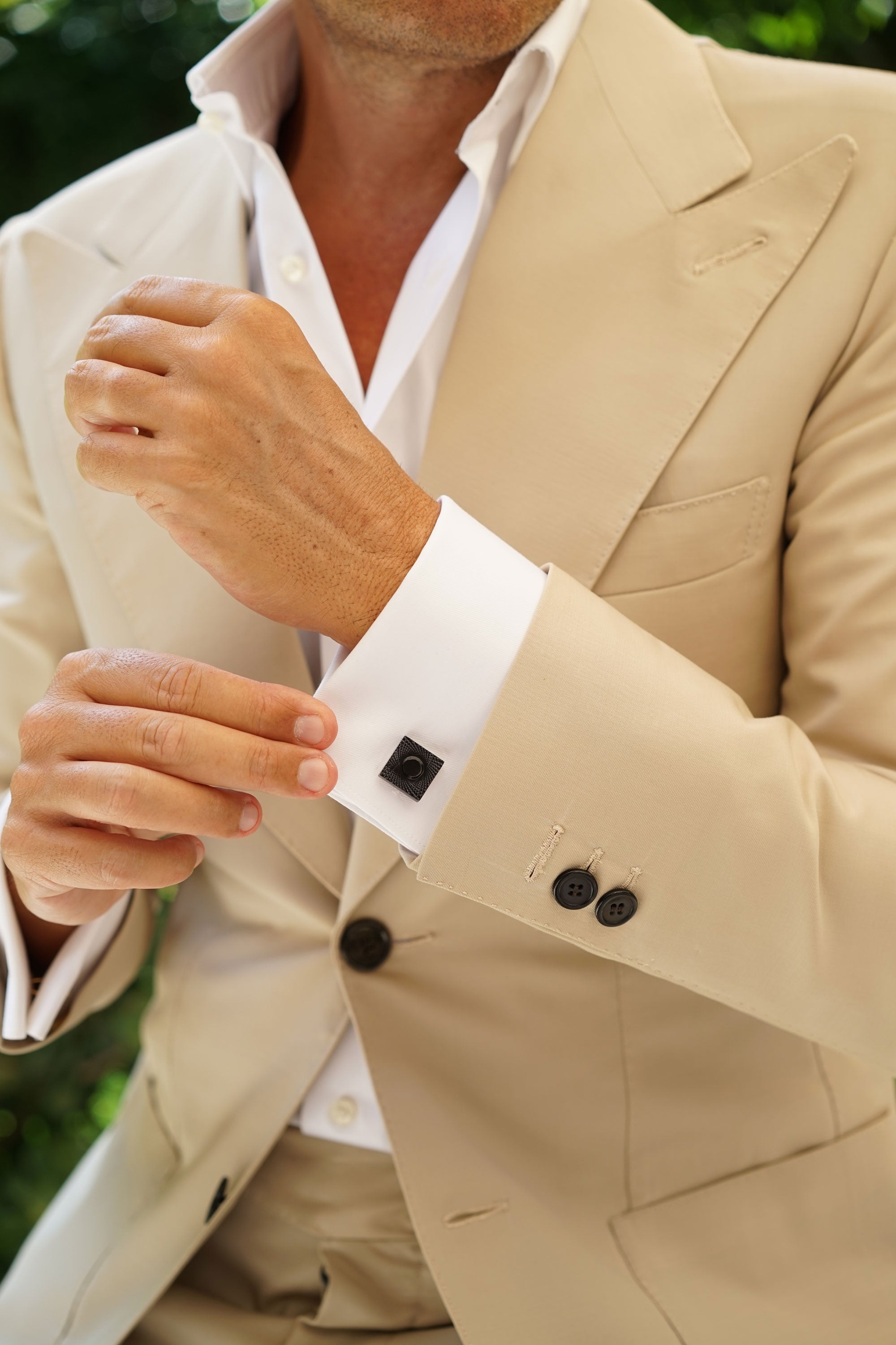 Mr. Fisk Black and Gold Cufflinks