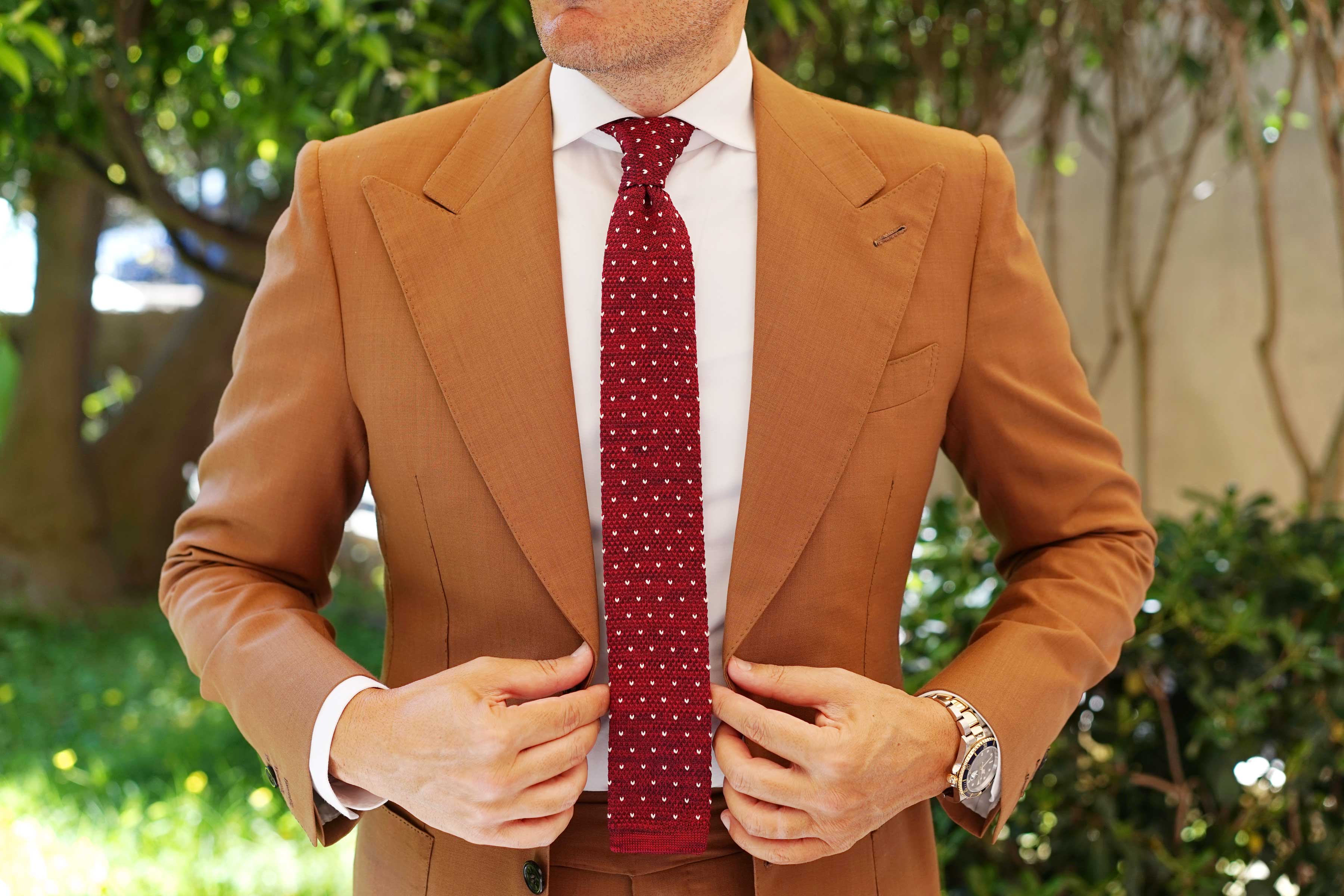 Augustus Caesar Maroon Knitted Tie