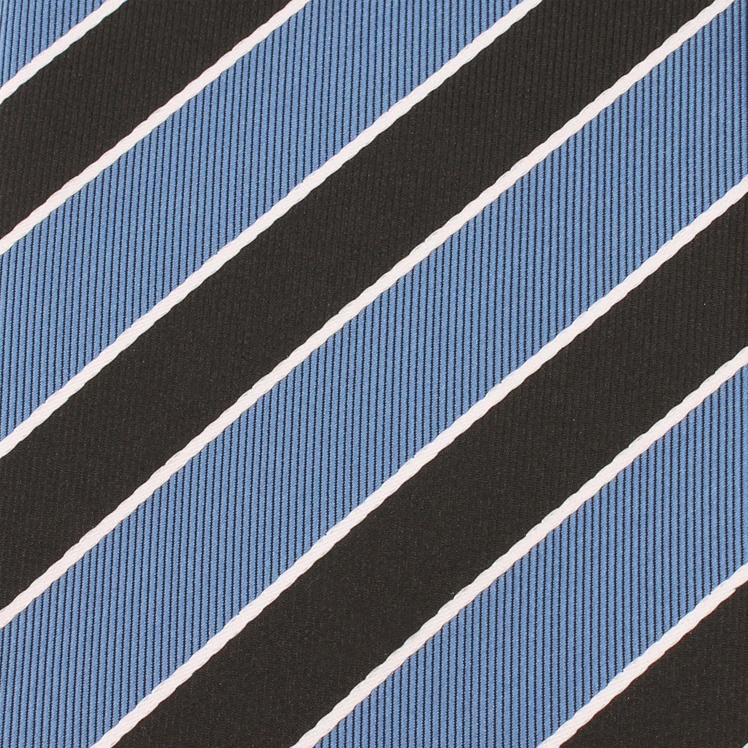 Black Blue White Striped Pocket Square