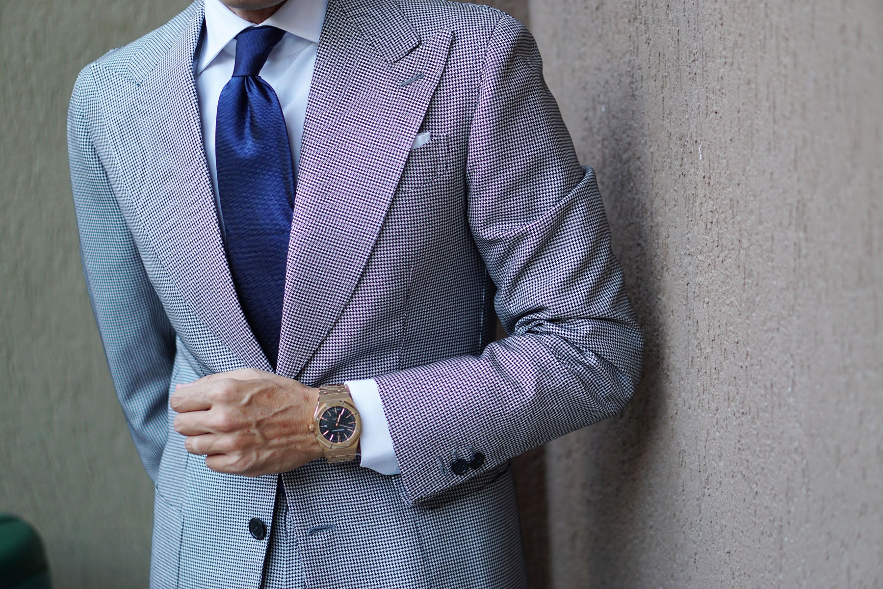 Indigo Blue Herringbone Necktie