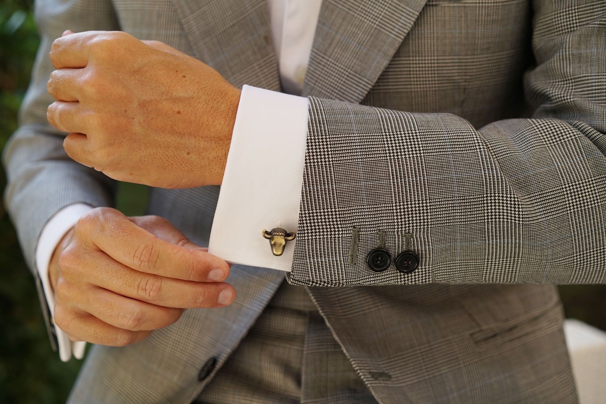 Antique Brass Wall Street Bull Cufflinks