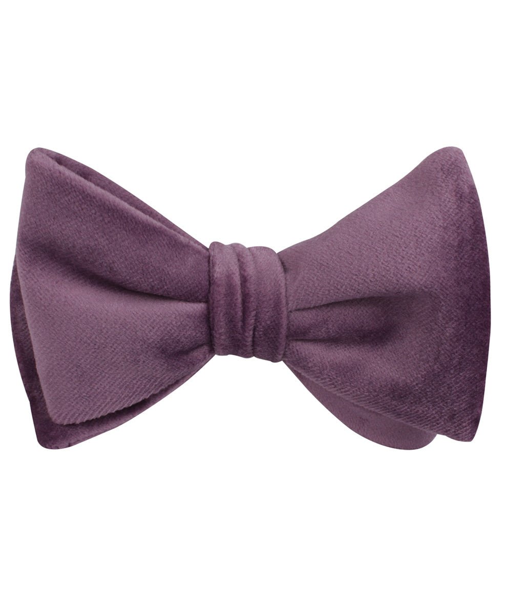 Dusty Lilac Purple Velvet Self Bow Tie