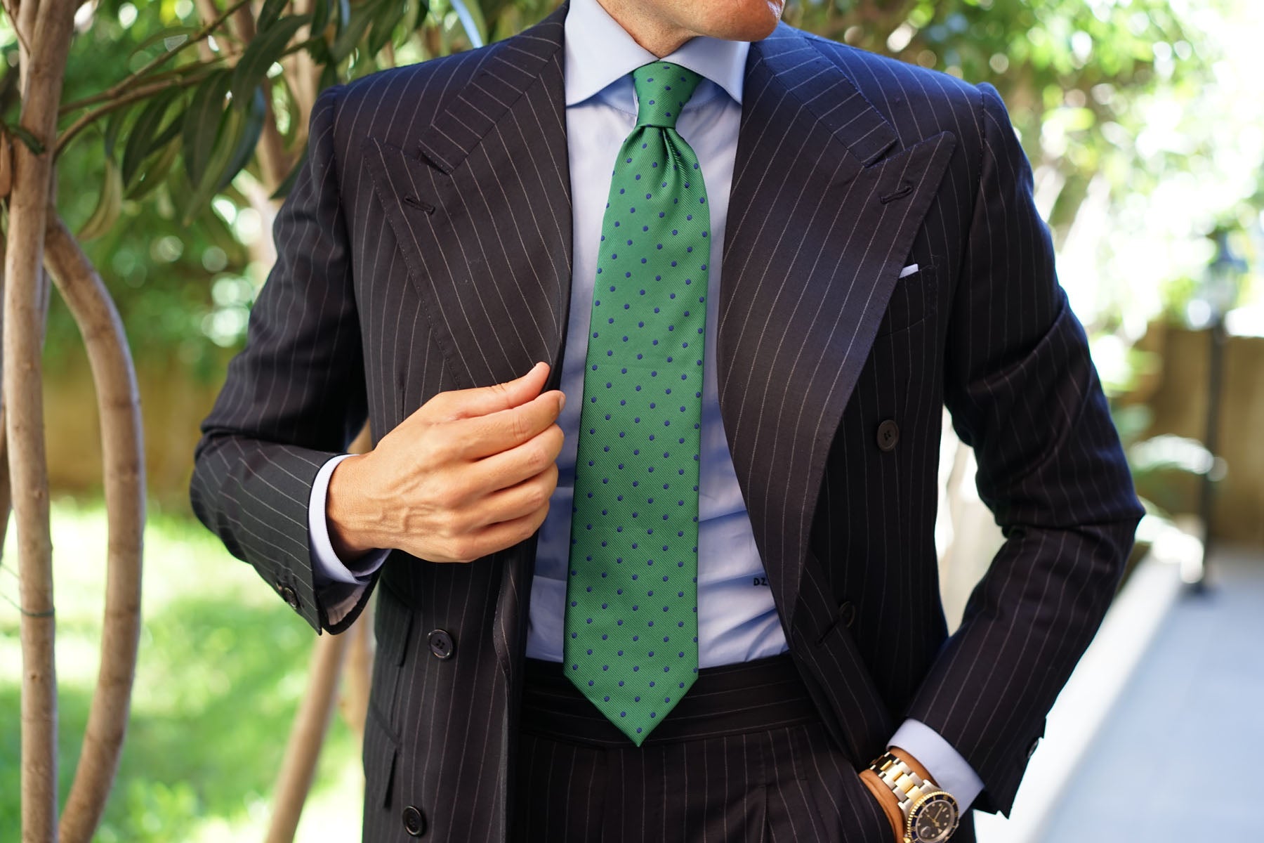 Forest Green Dark Polkadot Tie