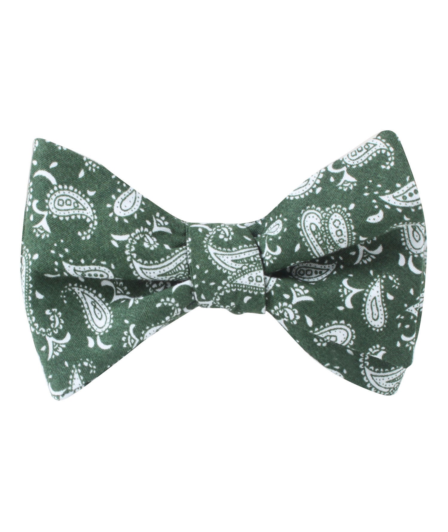 Milan Paisley Green Self Bow Tie