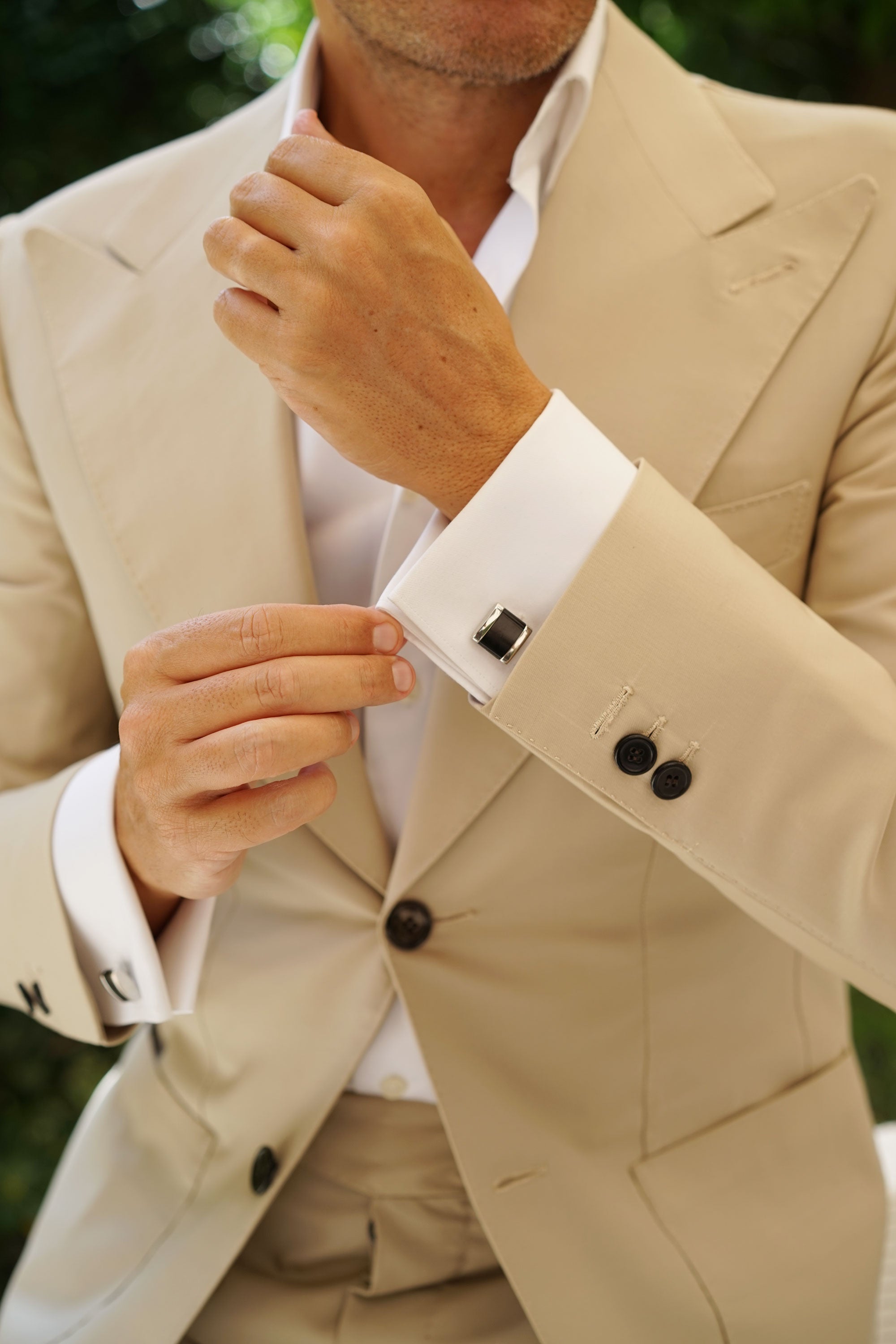 George the III Black Stripe Cufflinks