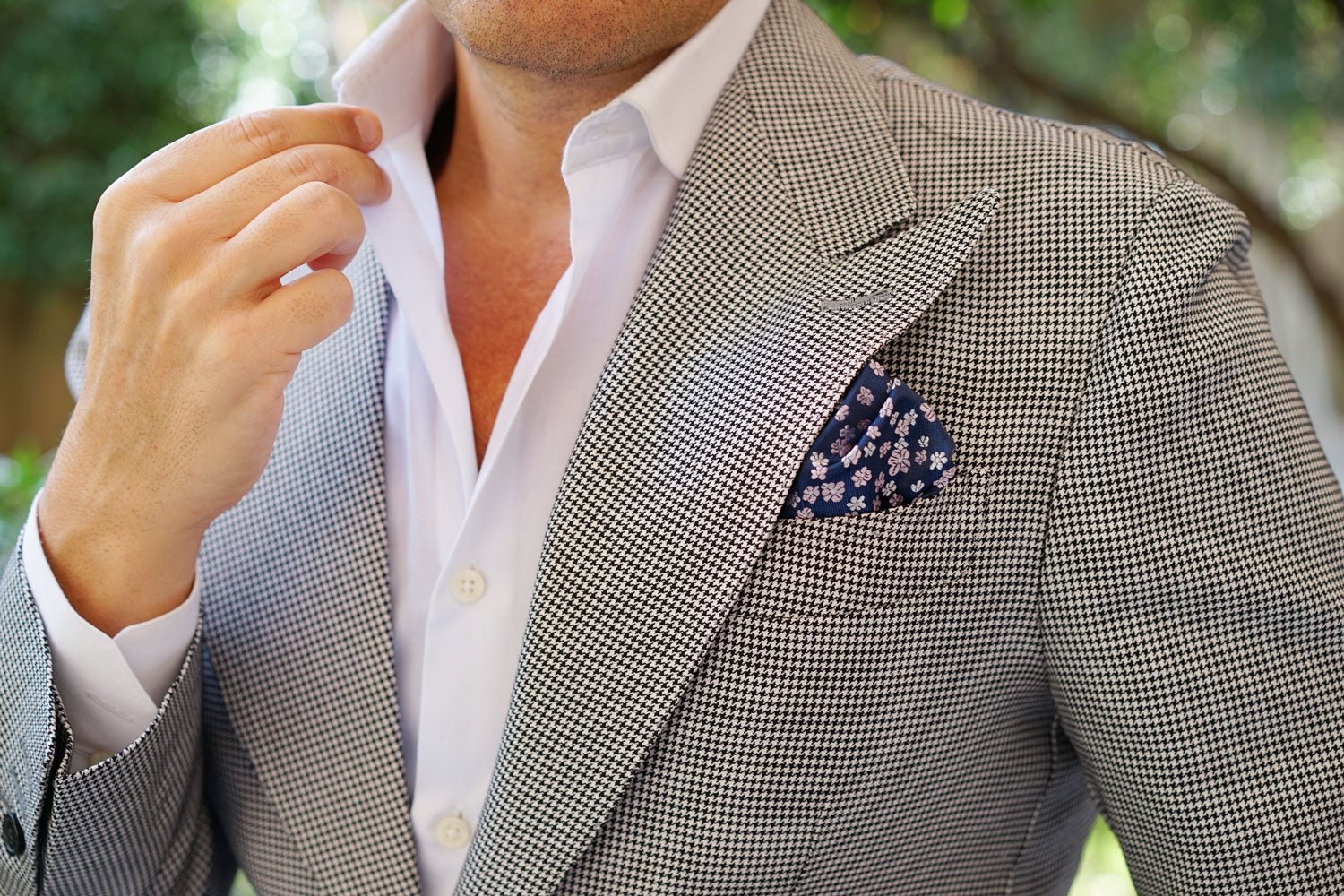 Aster Amellus Lilac Floral Pocket Square