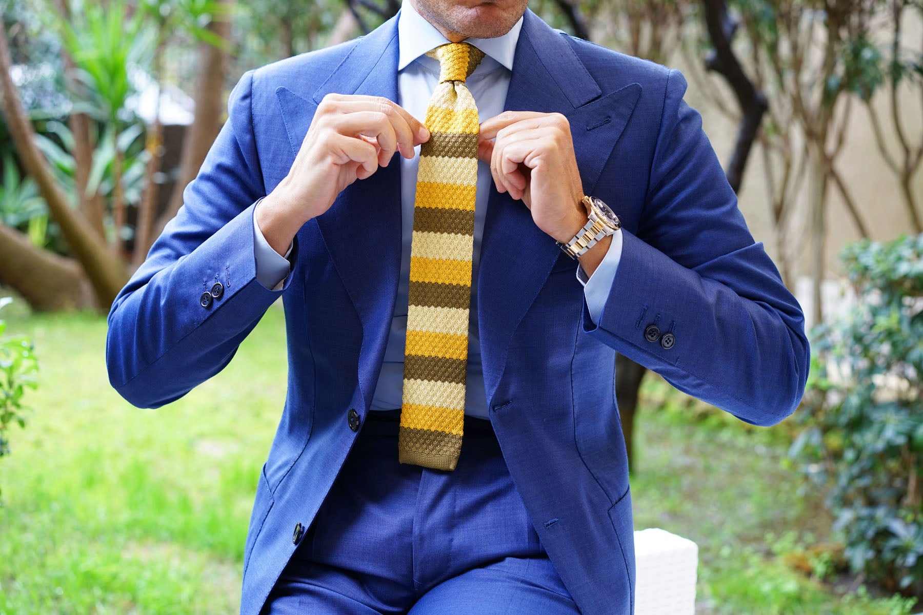 Three Shades of Yellow Knitted Tie