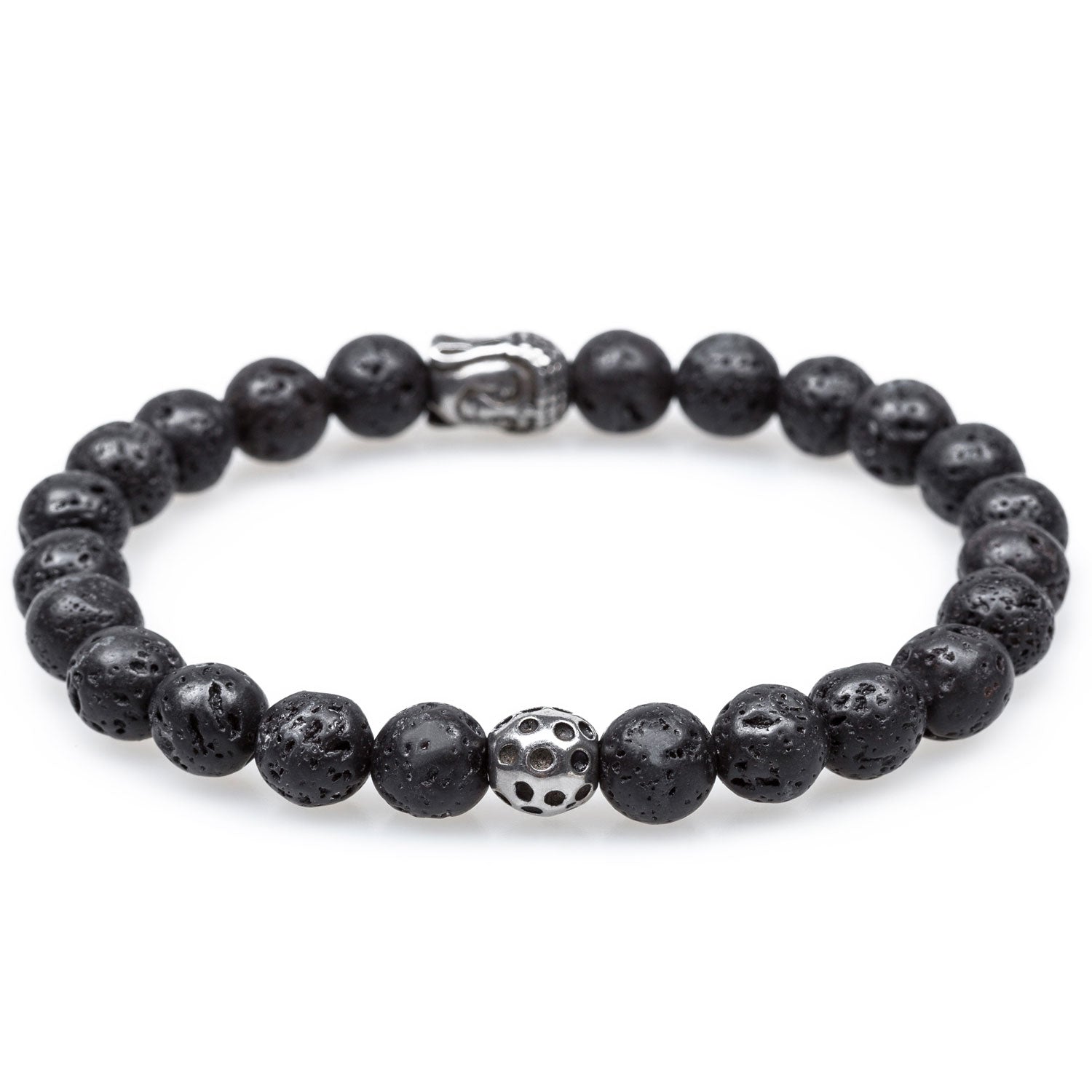 Theravada Volcanic Rock Buddha Bracelet