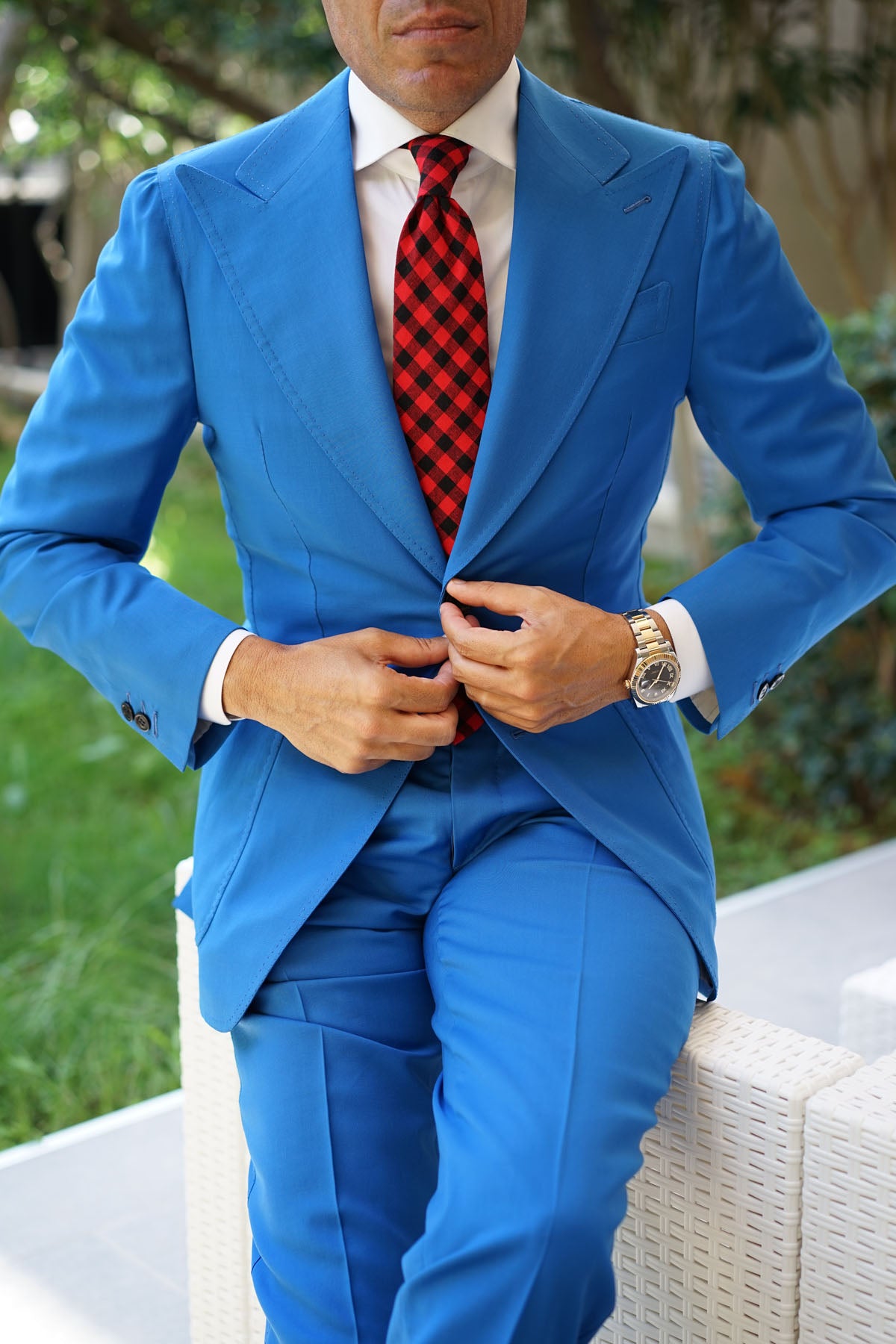 Red & Black Gingham Tie