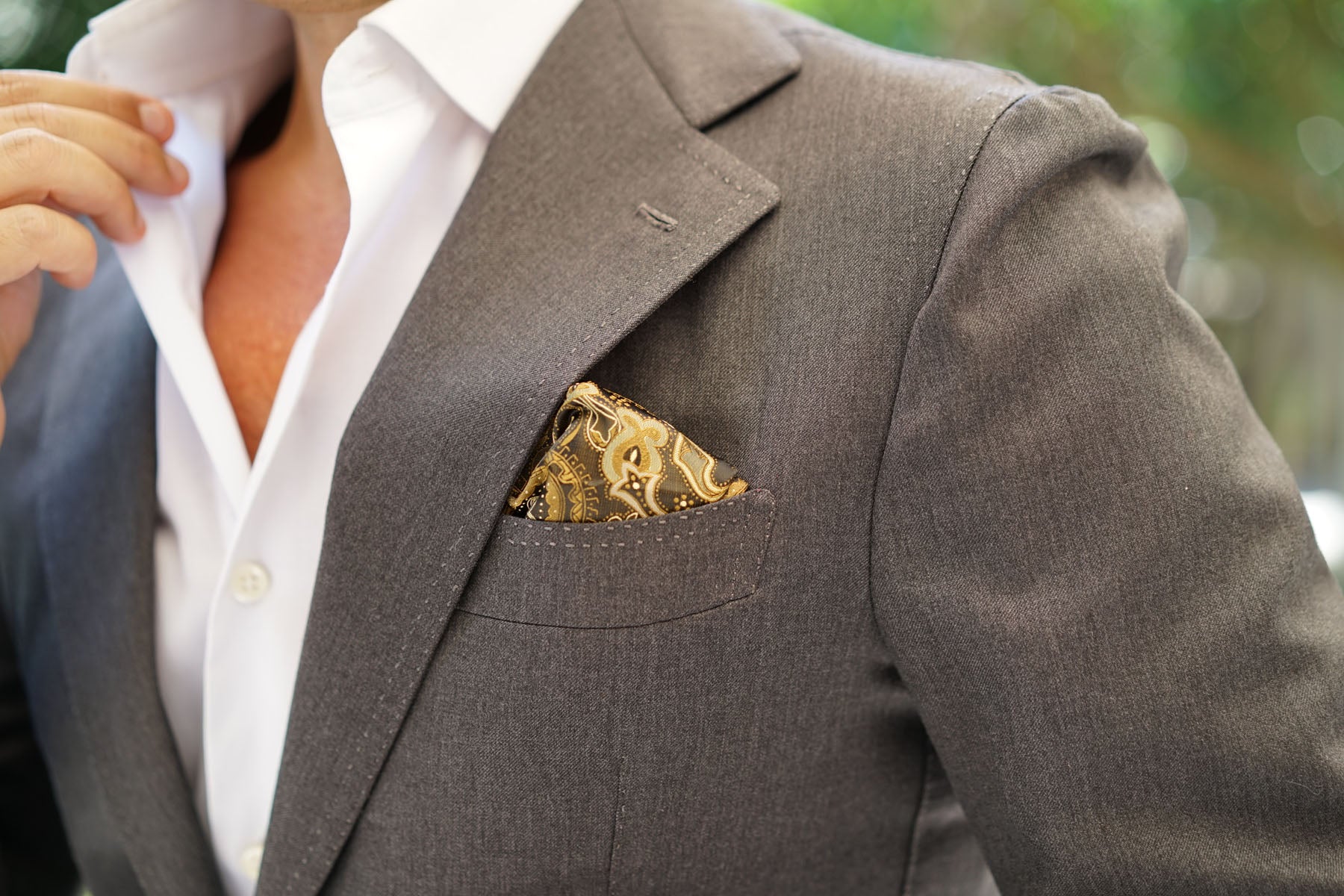 Persian Paisley Brown Pocket Square