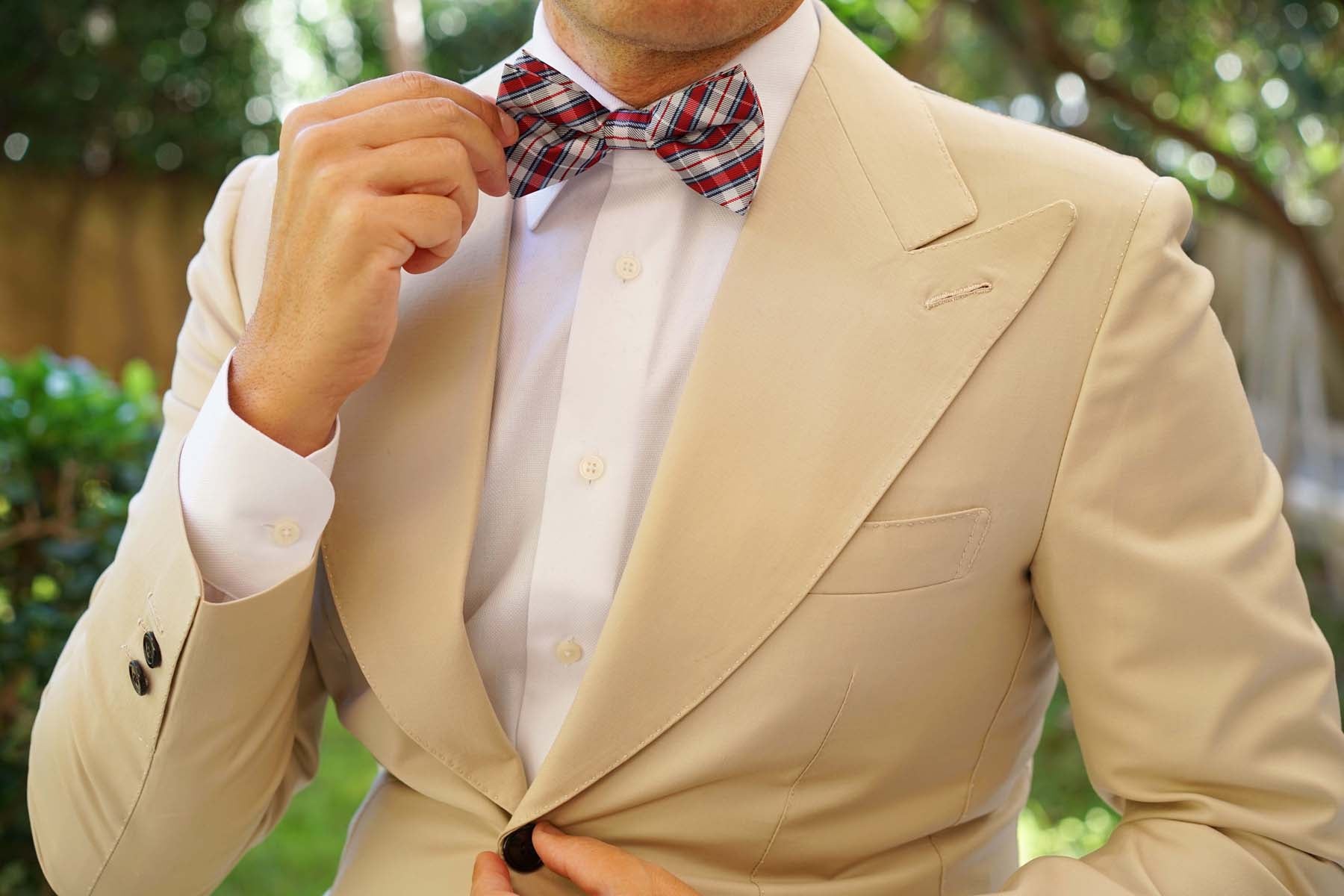Tango Maroon with Blue Stripes Bow Tie