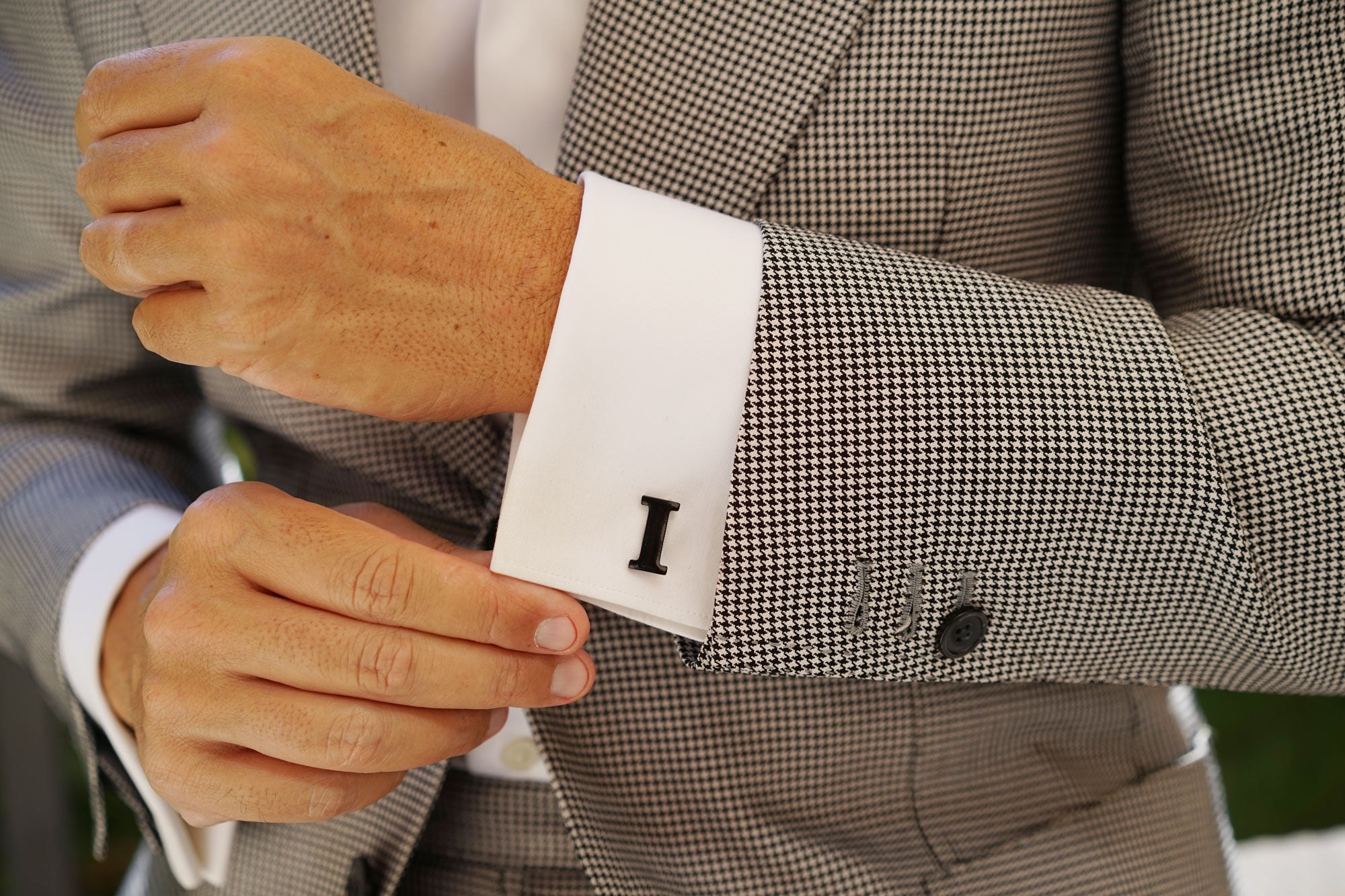 Black And Gold Letter I Cufflinks