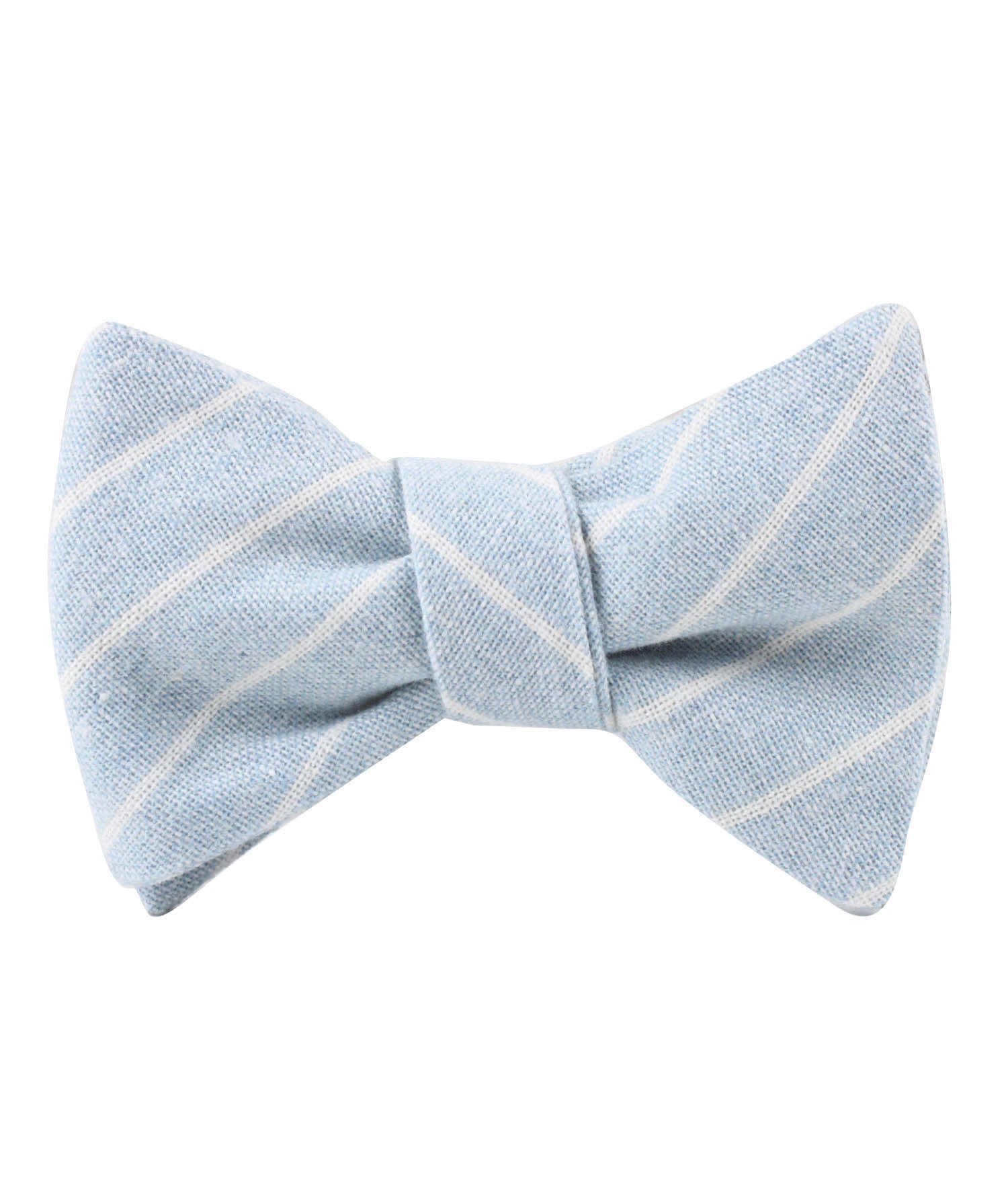 Baby Blue Wide Pinstripe Linen Self Bow Tie