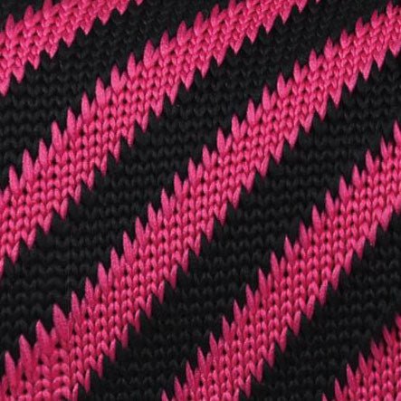 Mr Rhames Black & Pink Striped Knitted Tie