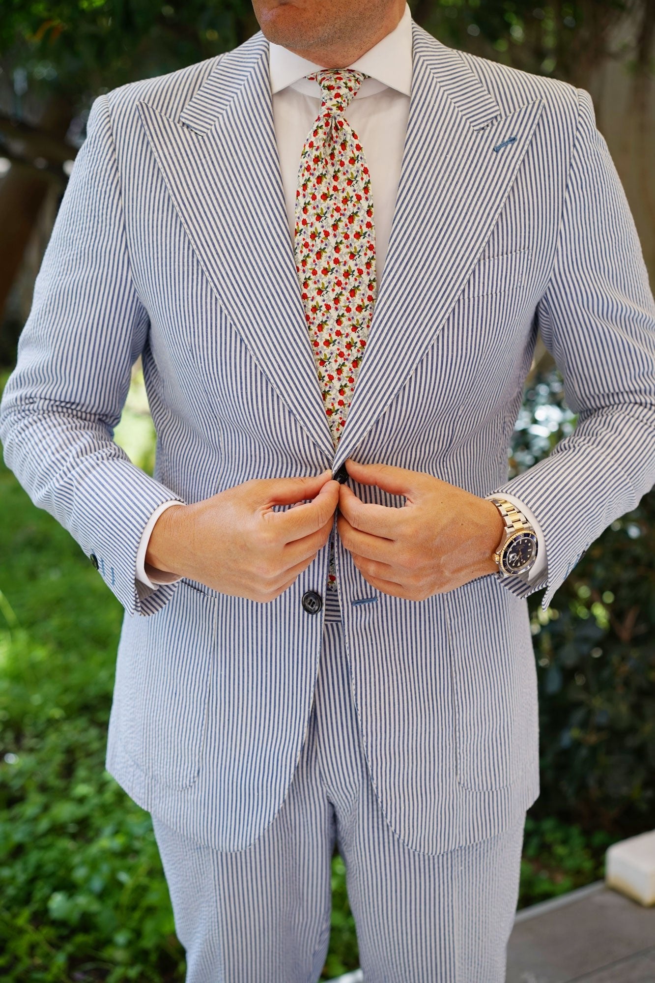 Scarlet Pimpernel Rose Necktie