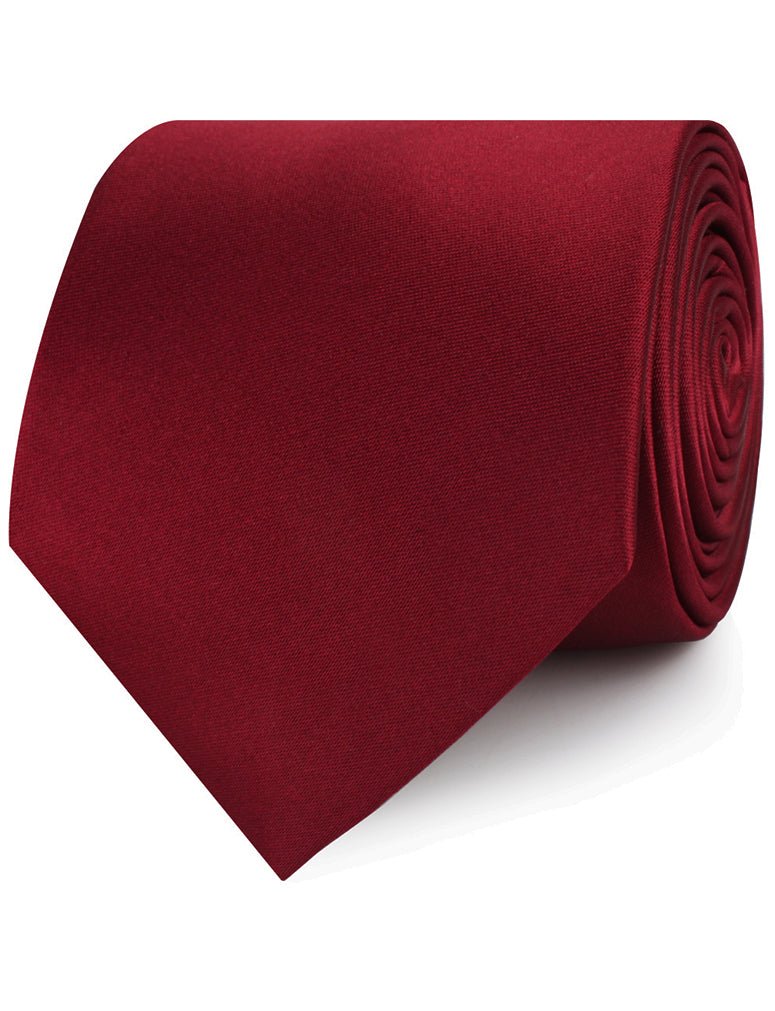 Burgundy Satin Necktie