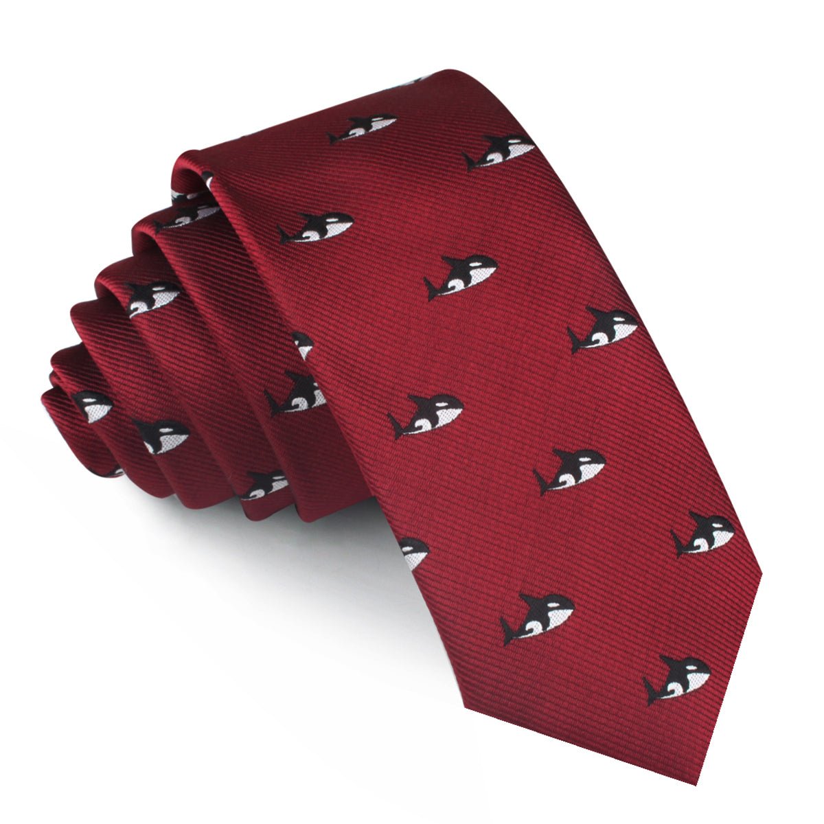 Burgundy Minke Whale Skinny Tie