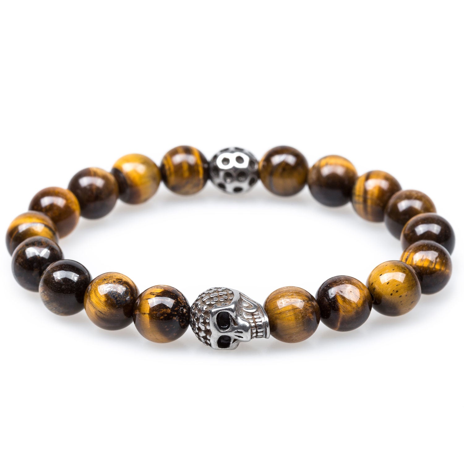 Desert Yellow Tiger's Eye Skull Bracelet