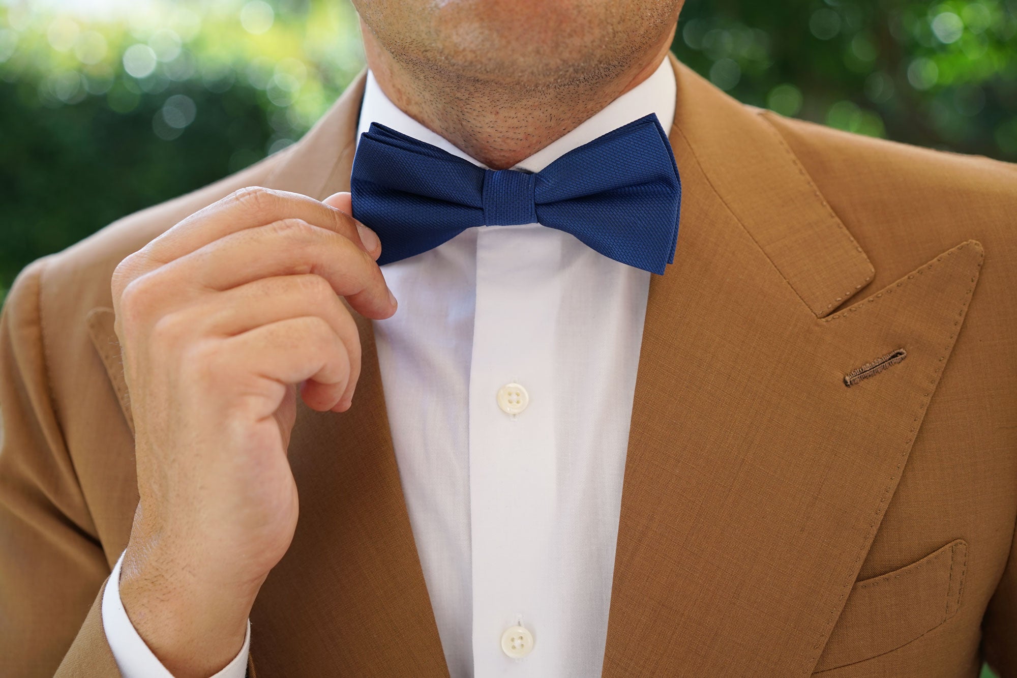 Ultramarine Classic Navy Blue Weave Bow Tie