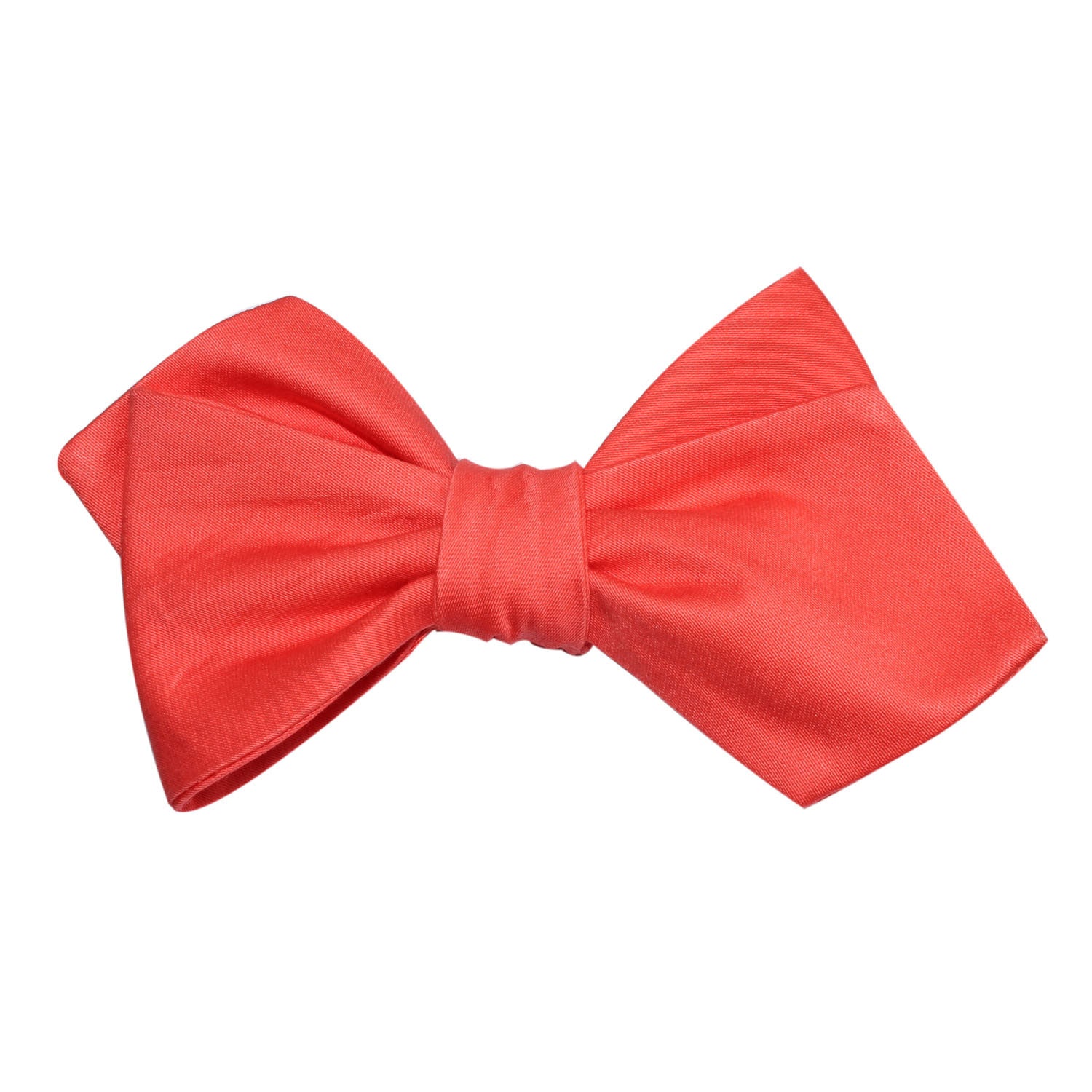 Coral Pink Cotton Self Tie Diamond Tip Bow Tie