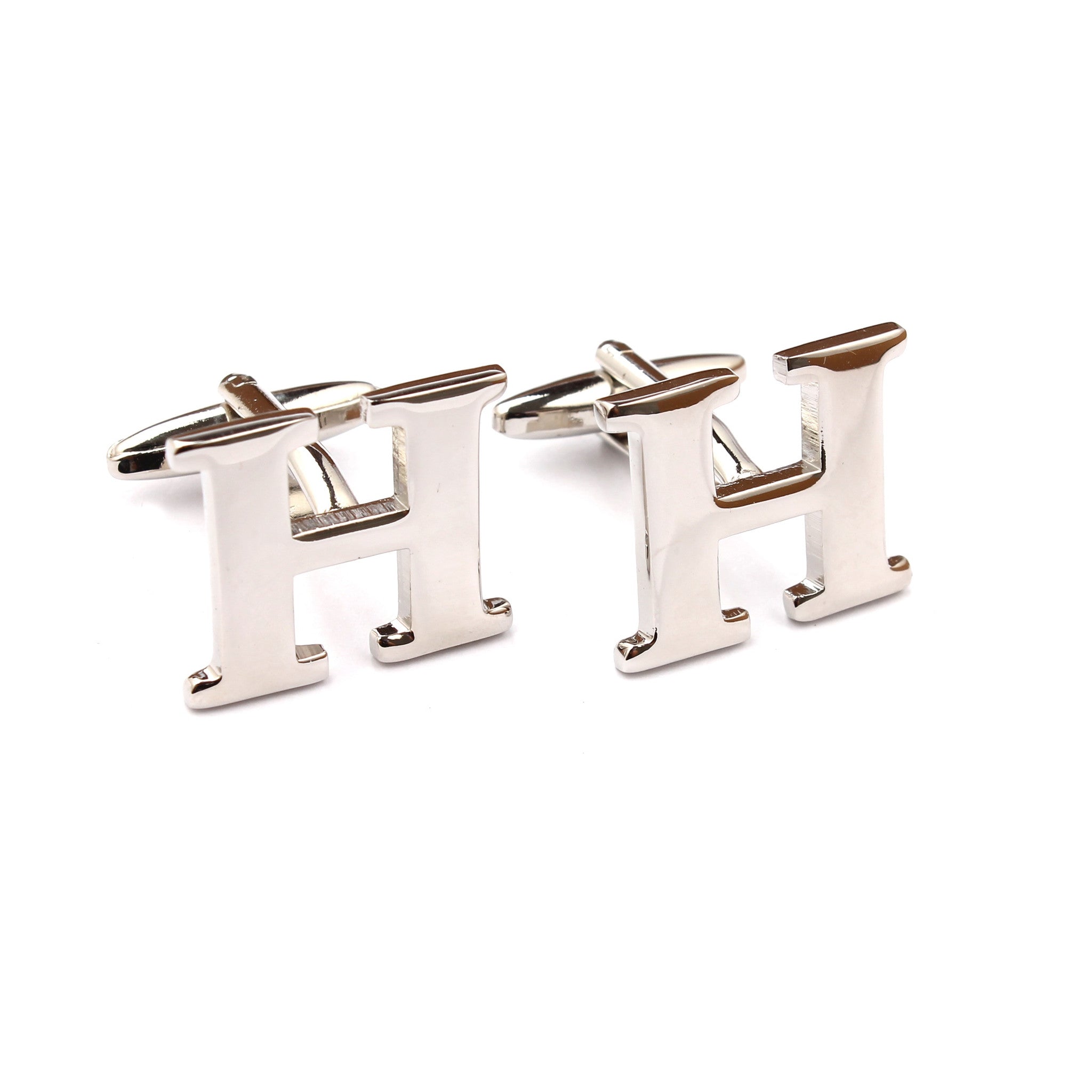 Letter H Silver Cufflinks